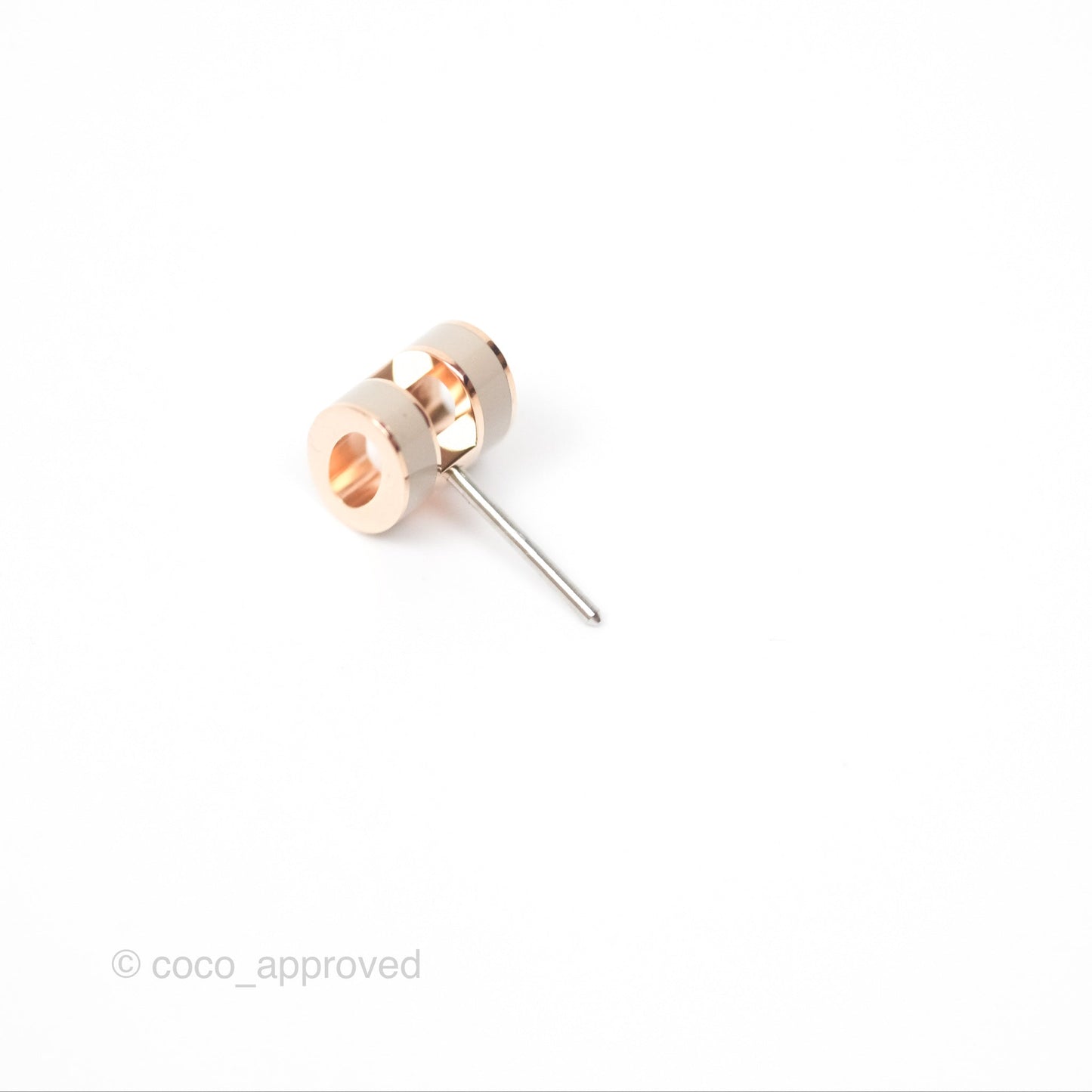 Hermès Mini Pop H Earrings Marron Glace Rose Gold