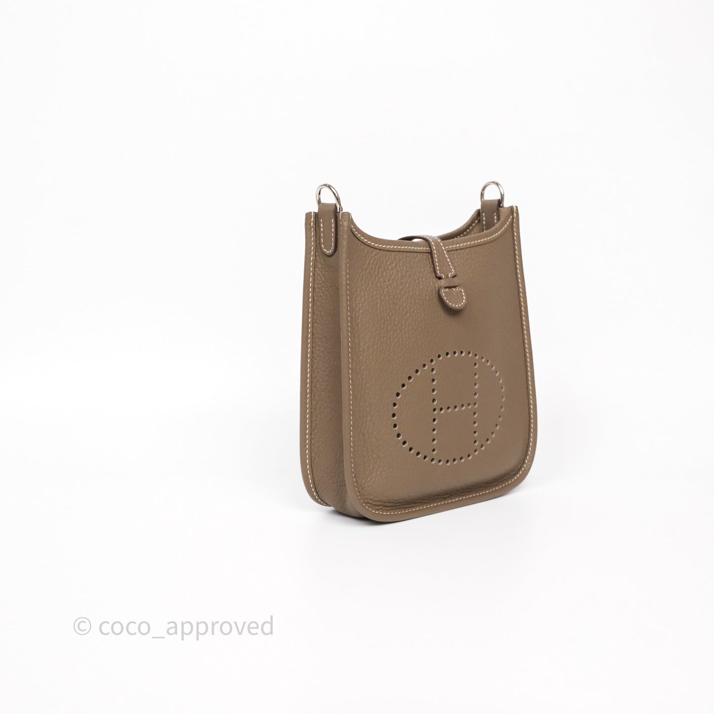 Hermès Mini Evelyne 16 Etoupe Clemence Palladium Hardware