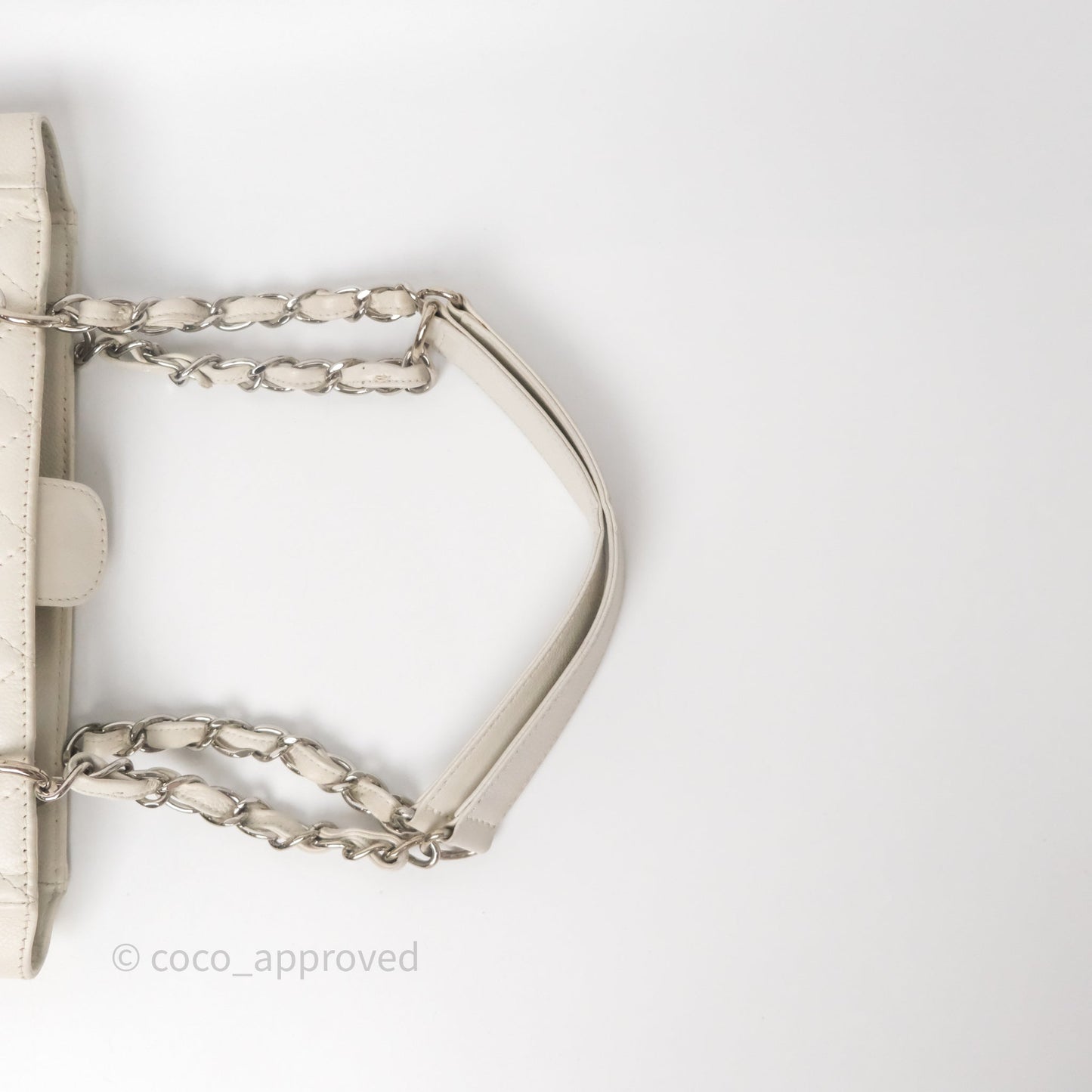 Chanel Vertical GST White Caviar Silver Hardware