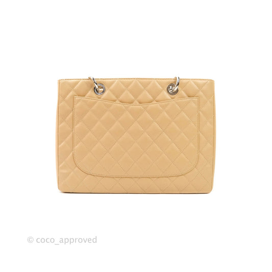 Chanel GST Beige Caviar Silver Hardware