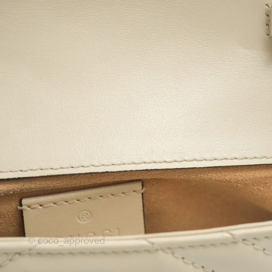 Gucci GG Marmont Matelassé Leather Super Mini Bag Ivory