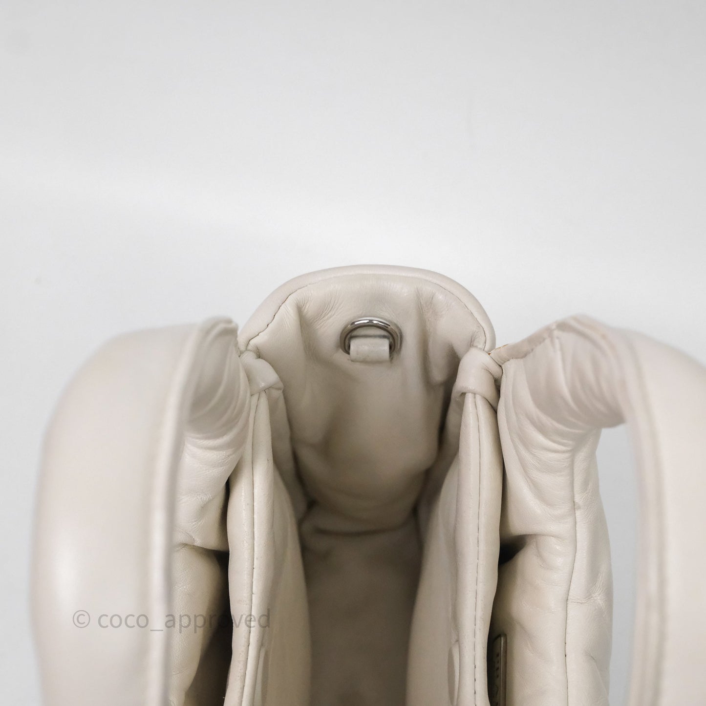 Prada Soft Tote Bag Ivory Silver Hardware