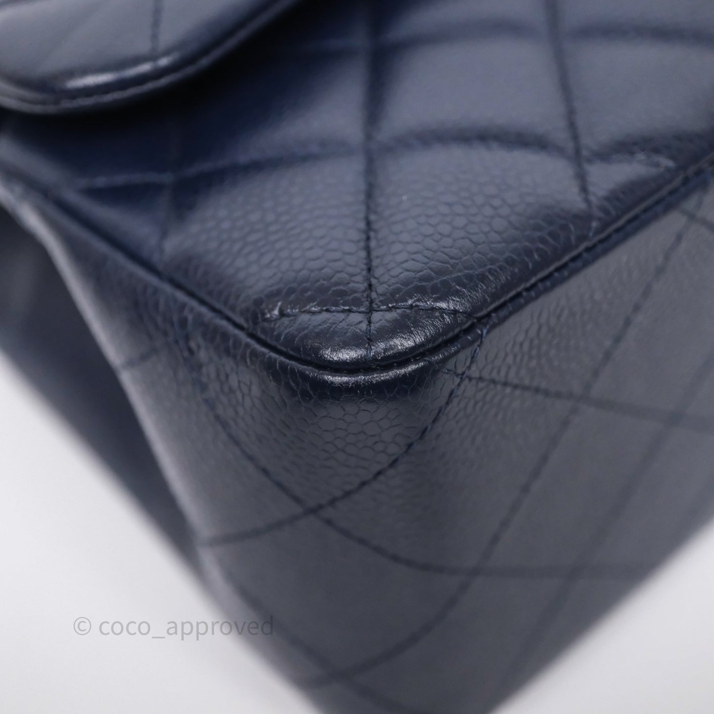 Chanel Jumbo Double Flap Navy Caviar Silver Hardware⁣⁣