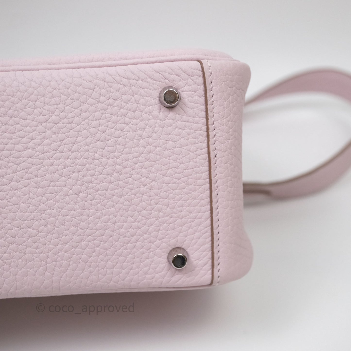 Hermès Mini Lindy 20 Mauve Pâle 09 Clemence Palladium Hardware