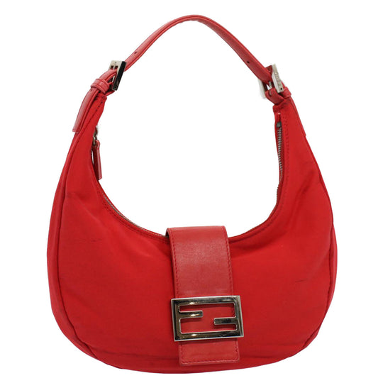 Luxury FendiMamma Baguette Shoulder Bag Nylon Red58610