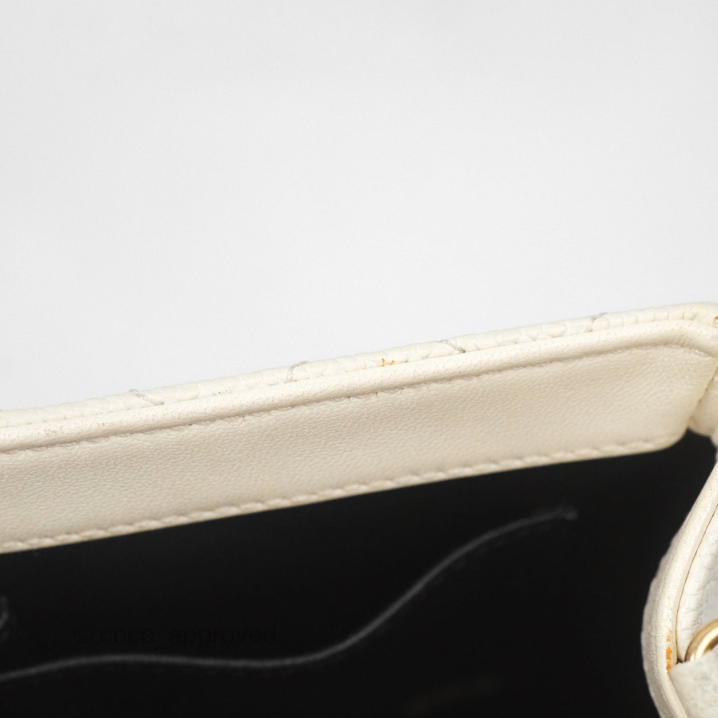 Chanel Small CC Filigree Flap Quilted Ivory Caviar