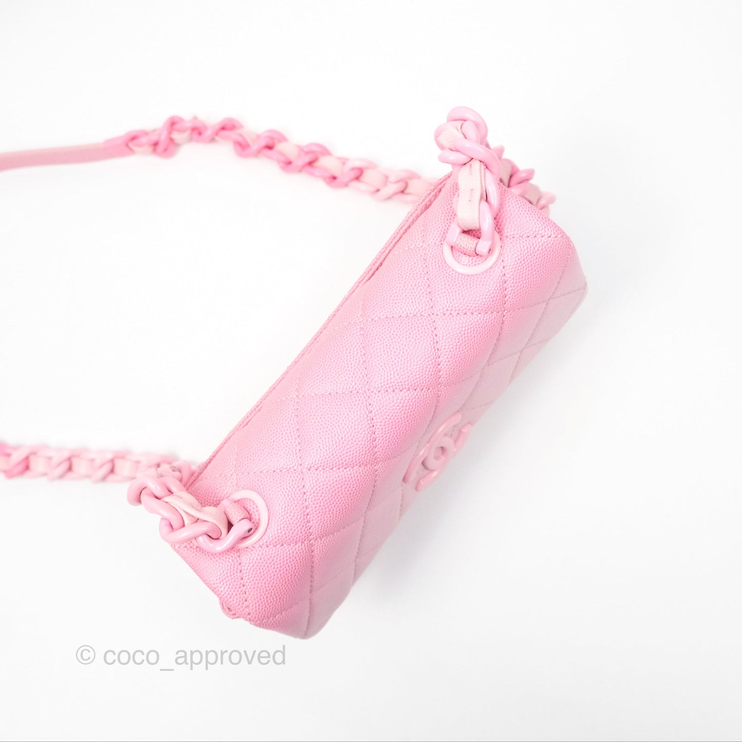 Chanel Mini Flap Bag Pink Ombre Caviar Pink Lacquered Metal Hardware 24C