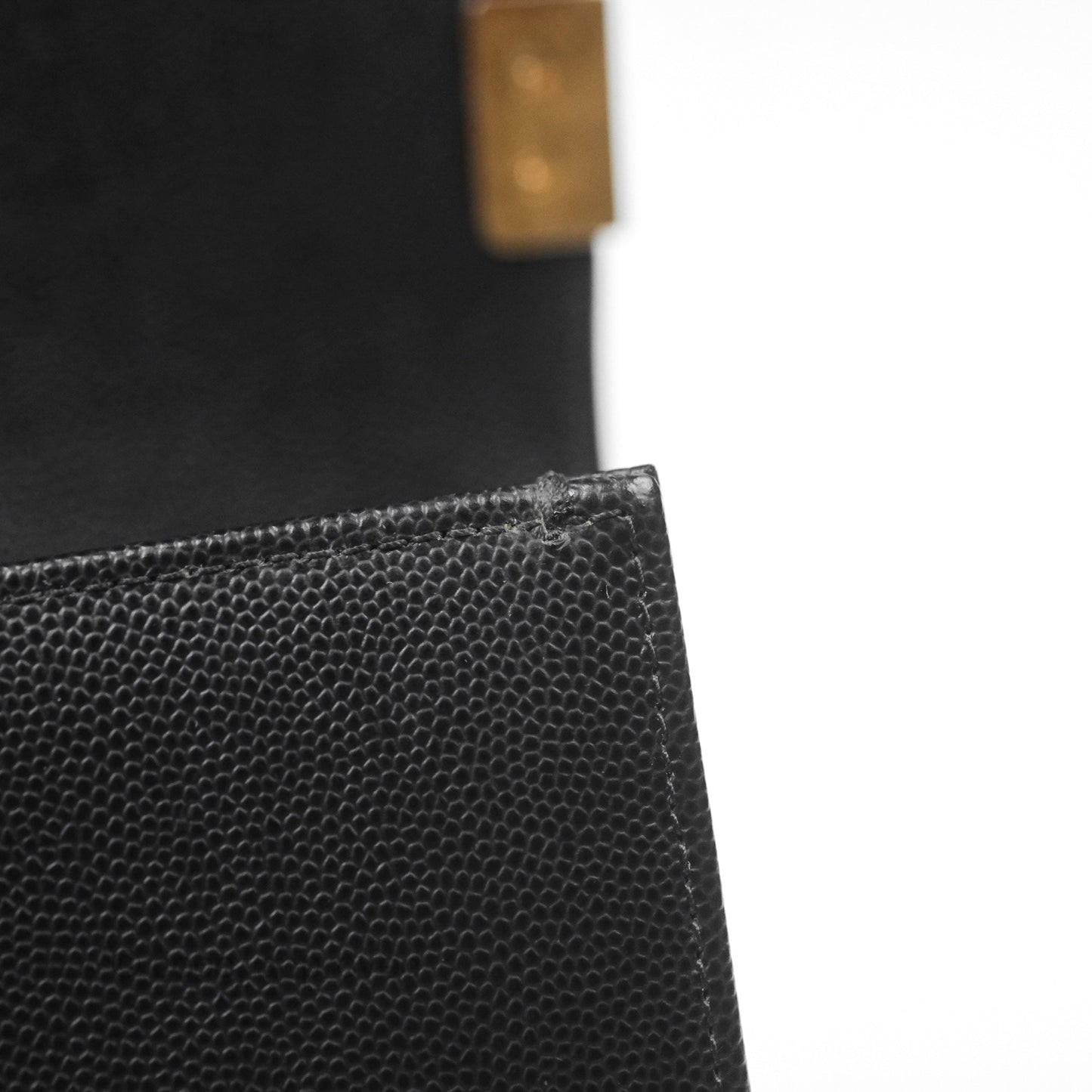 Chanel Medium Boy Quilted Black Caviar Aged Gold Hardware
