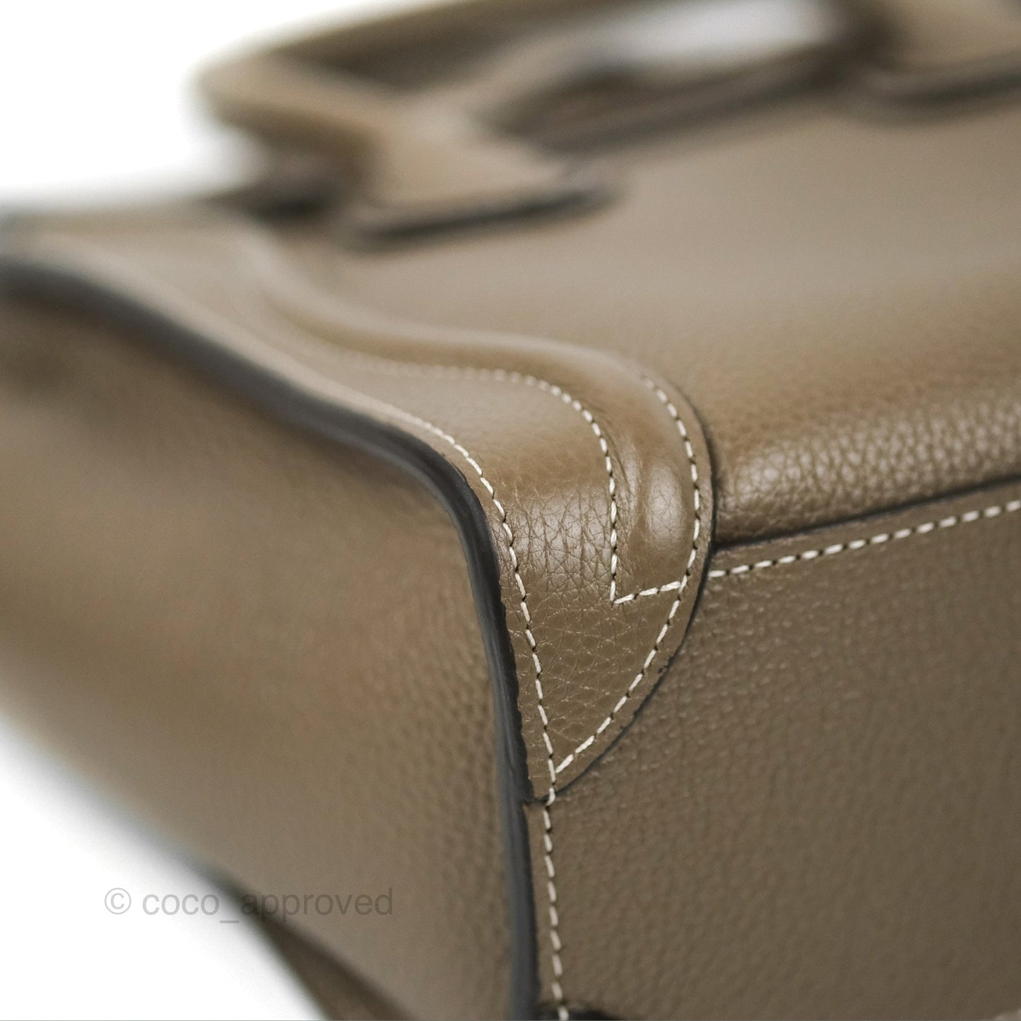 Celine Nano Luggage in Souris Drummed Calfskin