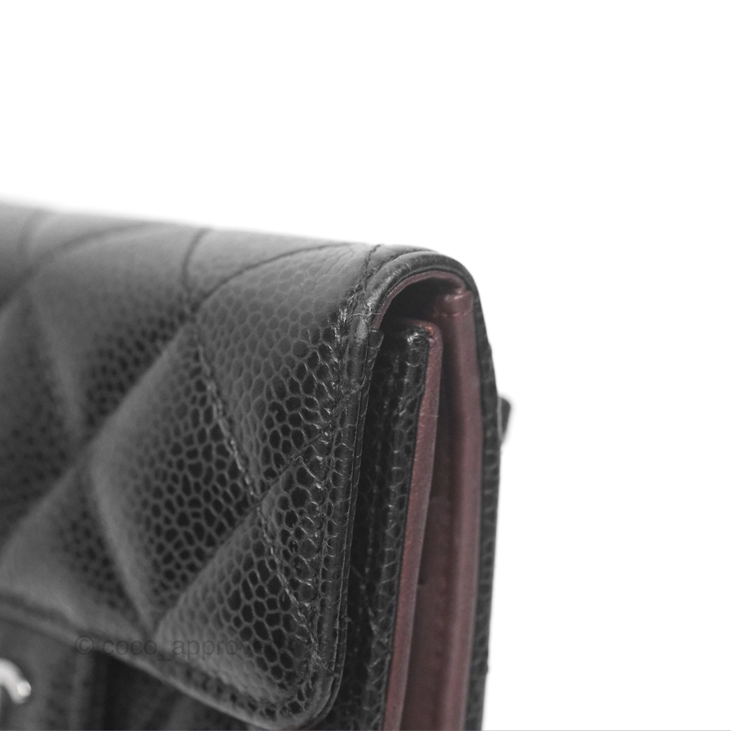 Chanel Classic Short Flap Wallet Black Caviar Silver Hardware