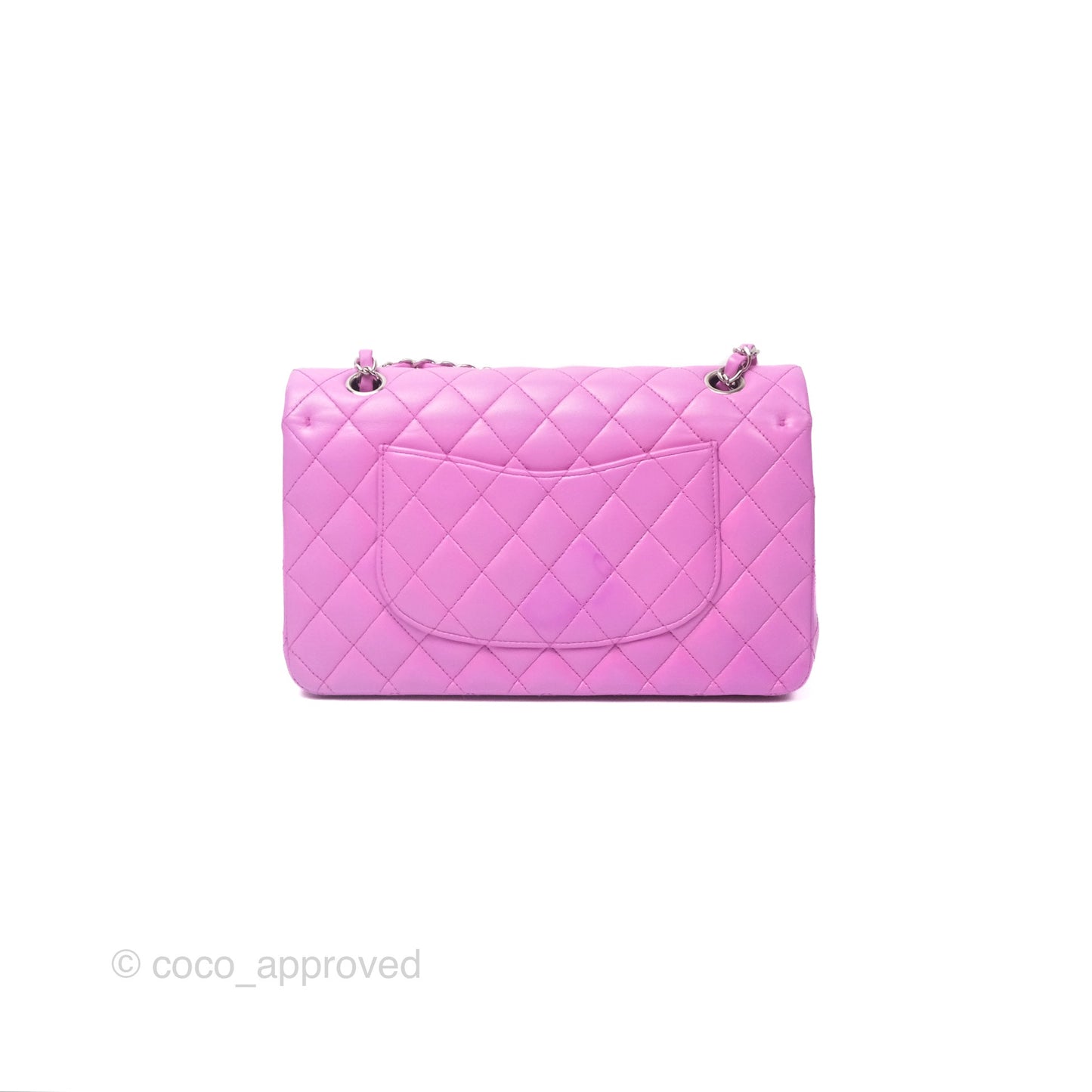 Chanel Medium Classic Flap Quilted Purple Lambskin Silver Hardware