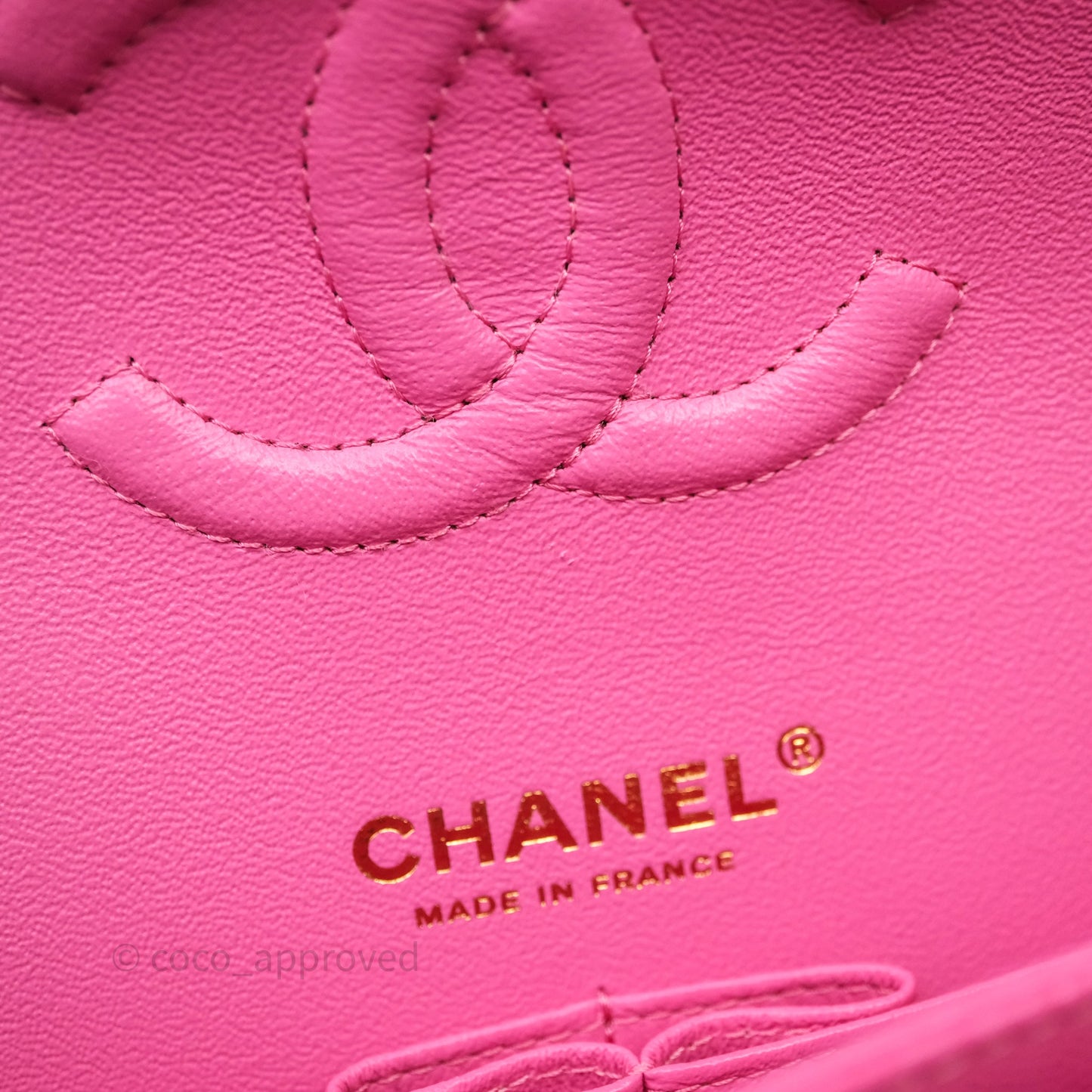 Chanel Classic M/L Medium Flap Quilted Hot Pink Caviar Gold Hardware