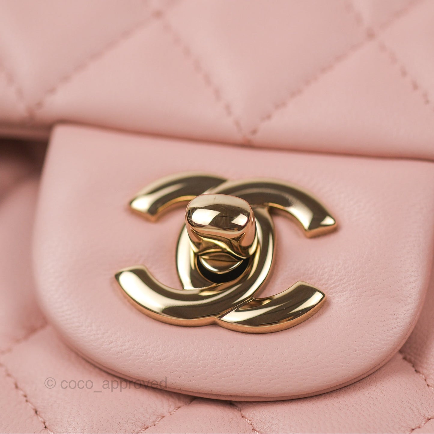 Chanel Quilted Mini Rectangular Flap Baby Pink Lambskin Gold Hardware