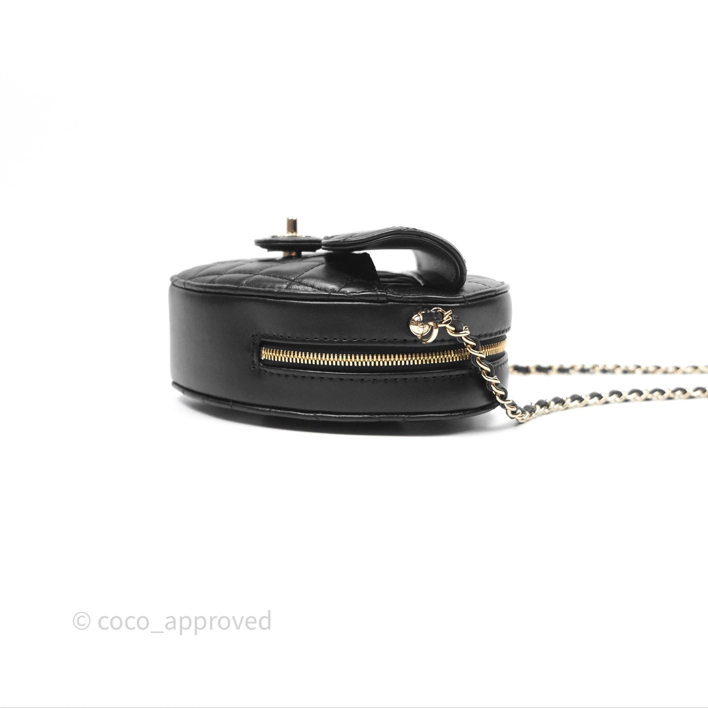 Chanel Large Heart Bag Black Lambskin Gold Hardware 22S