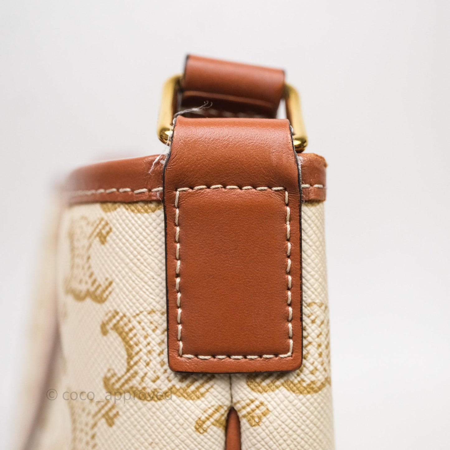Celine Small Bucket Triomphe Canvas Grege Calfskin