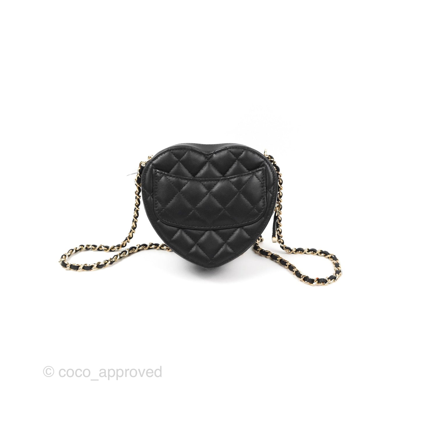 Chanel Small Heart Bag Black Lambskin Gold Hardware 22S