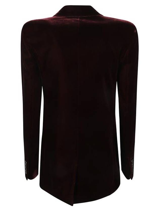 Luxury Saint Laurent Double Breasted Velvet Jacket Red