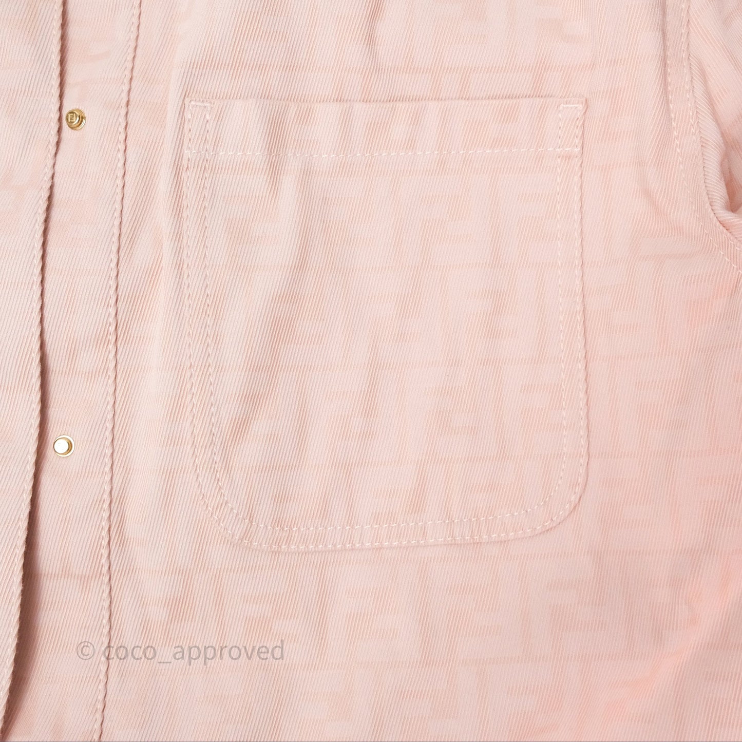 Fendi Denim FF Belted Jacket Pink