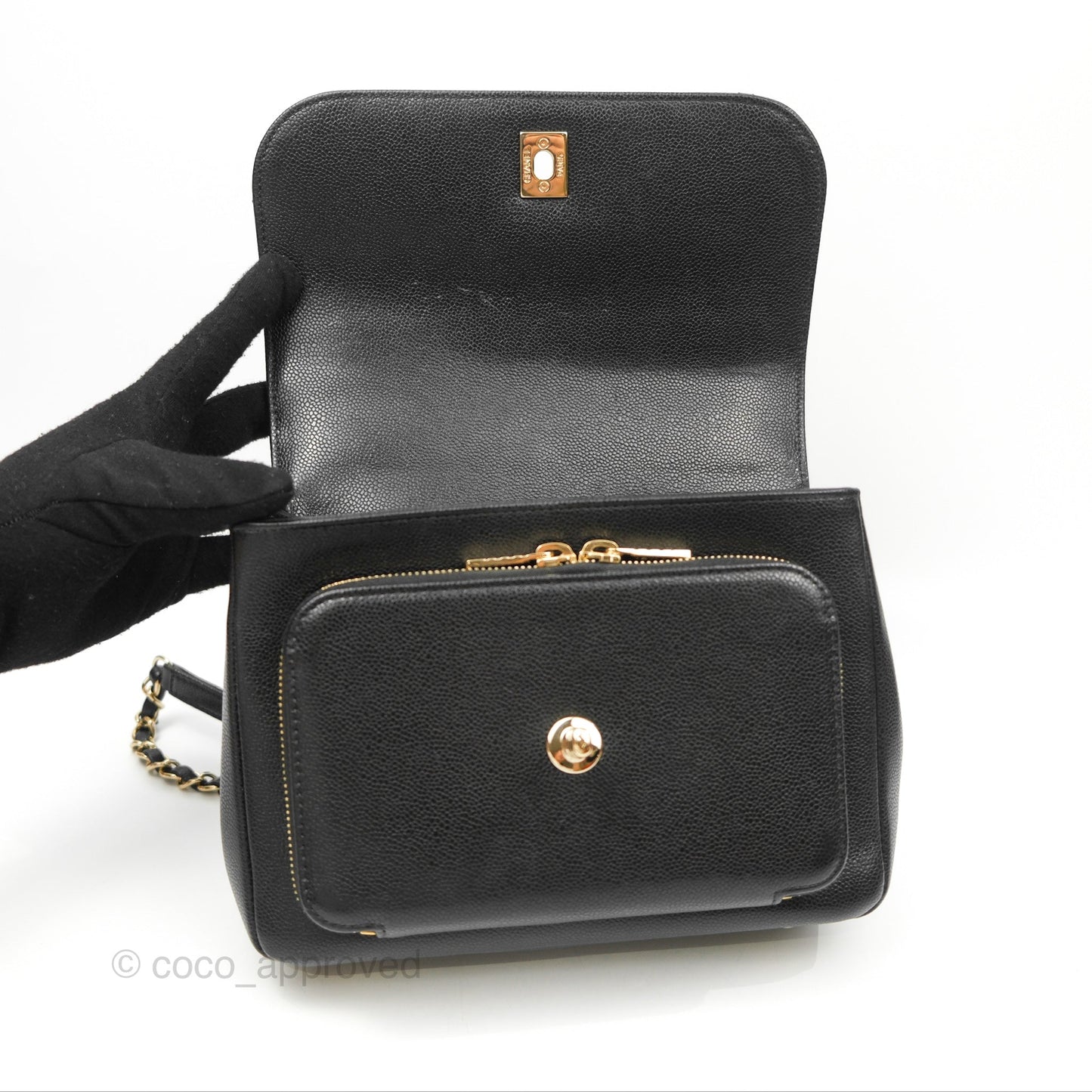 Chanel Quilted Medium Business Affinity Flap Black Caviar Gold Hardware