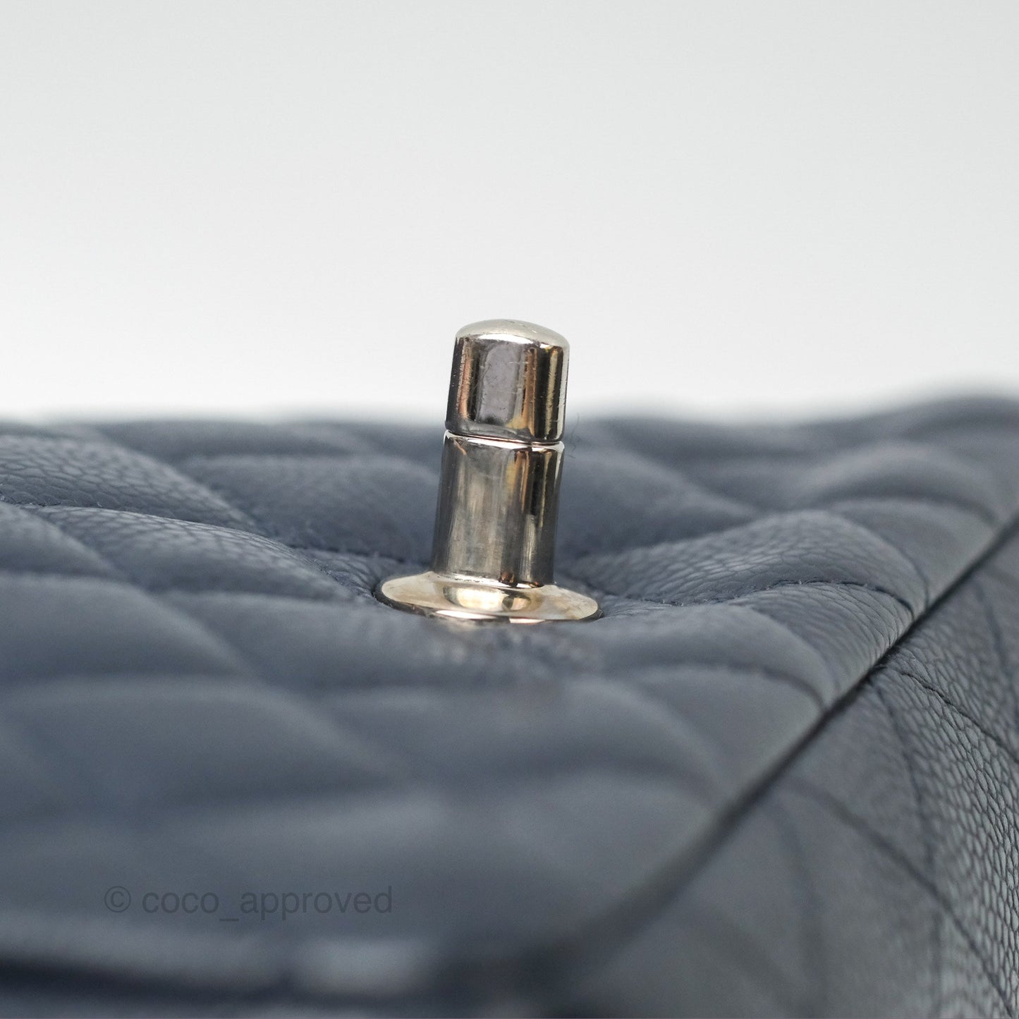 Chanel Quilted Mini Rectangular Flap Navy Caviar Silver Hardware