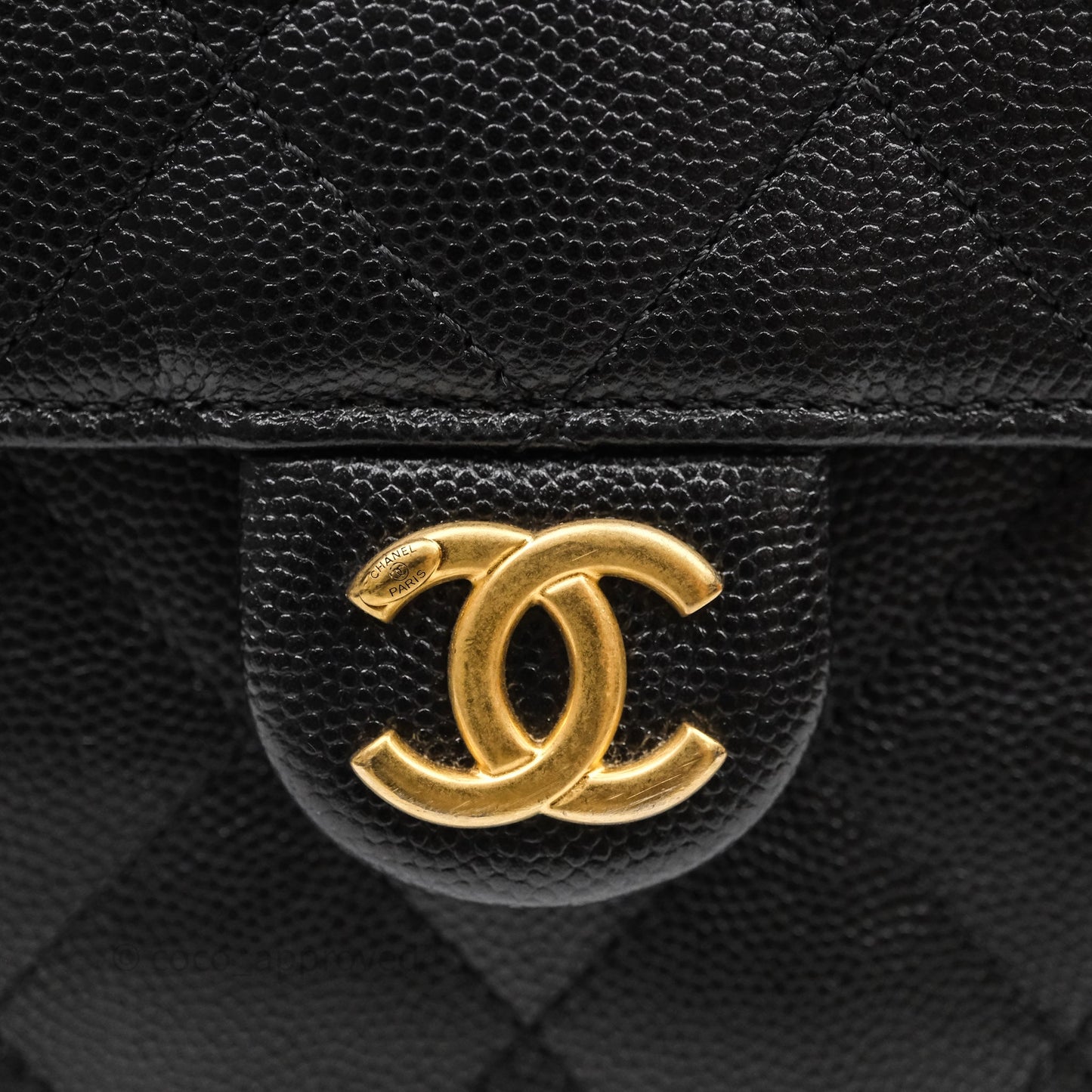 Chanel 25 Medium Black Caviar Aged Gold Hardware