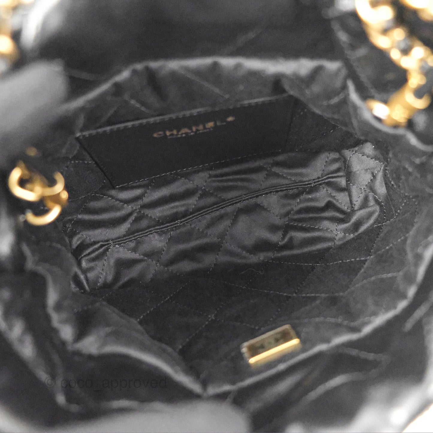 Chanel 22 Mini Bag Black Crumpled Calfskin