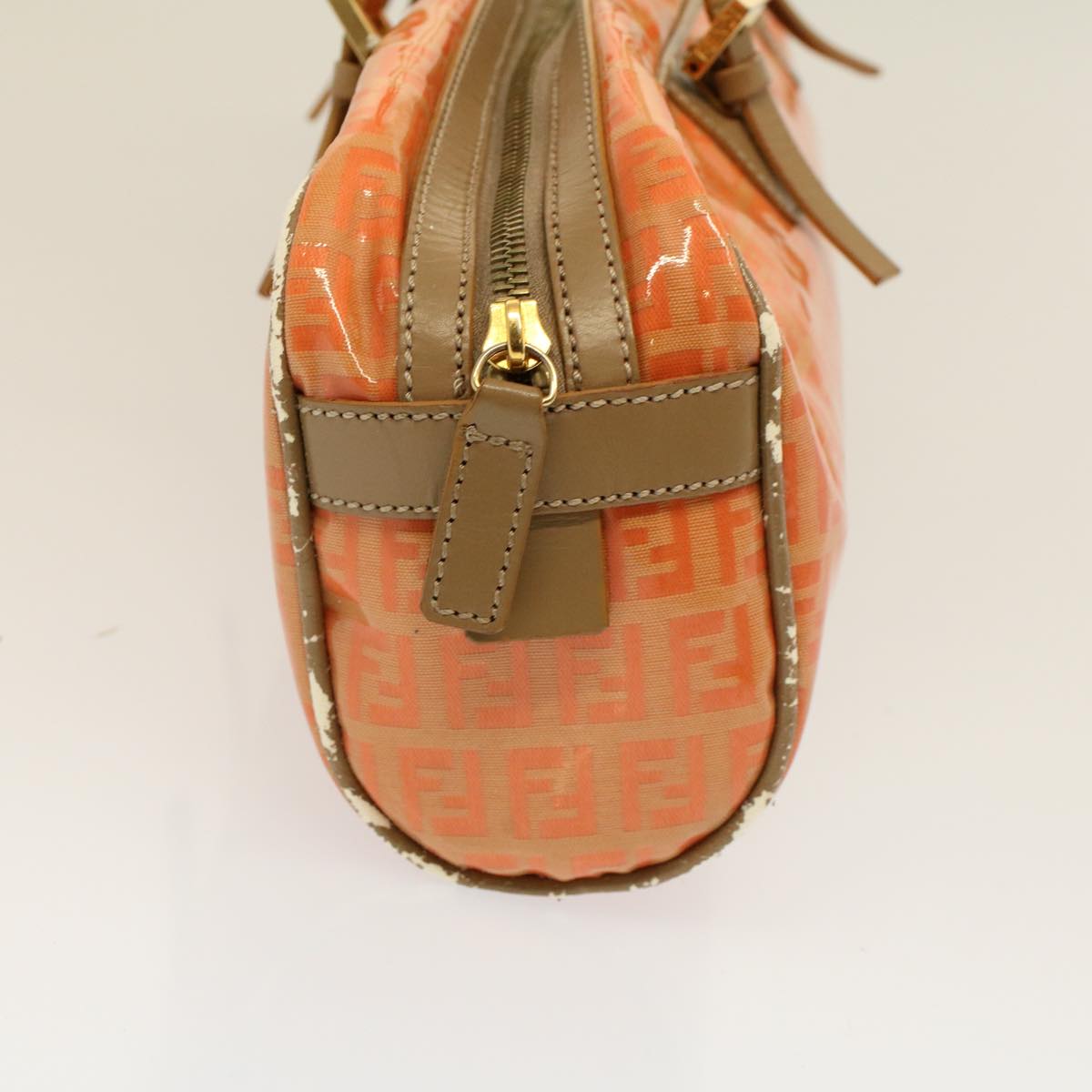 Luxury FendiZucchino Canvas Hand Bag Coated Canvas Orange58780