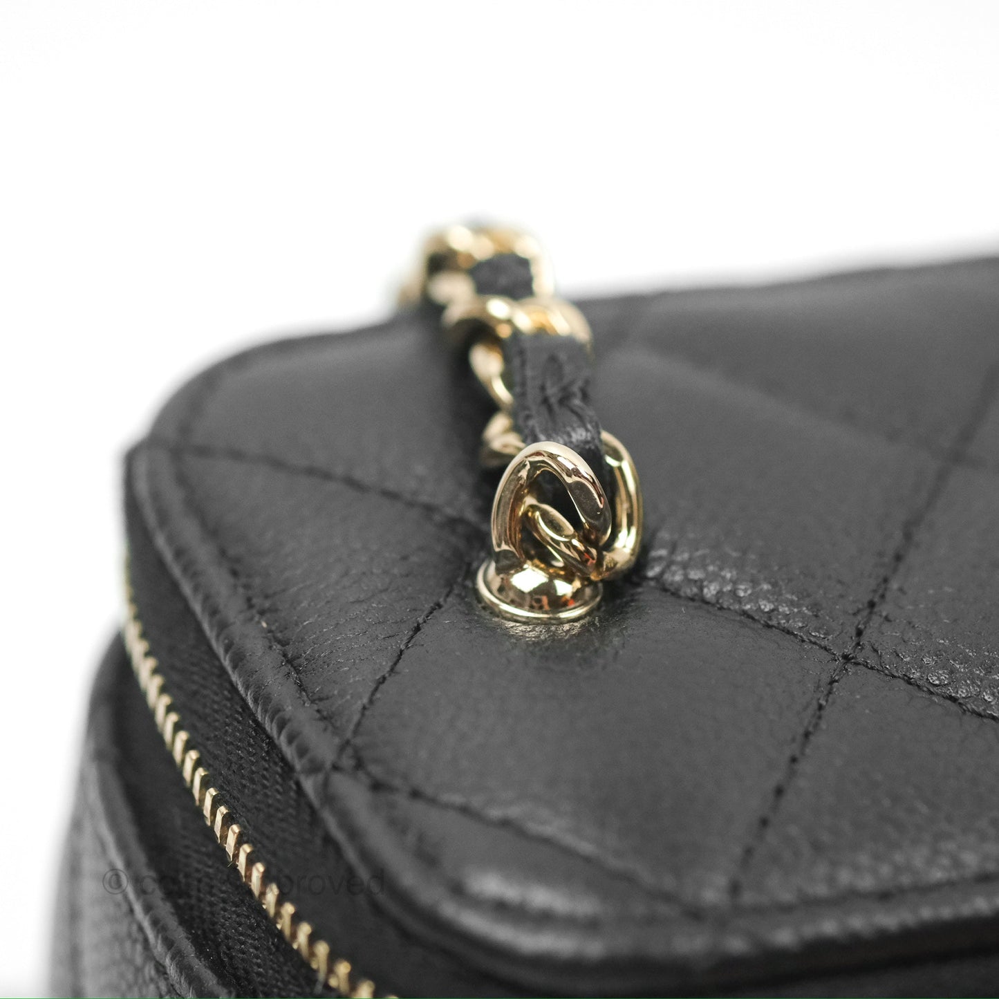 Chanel Mini Vanity With CC Chain Black Caviar Gold Hardware