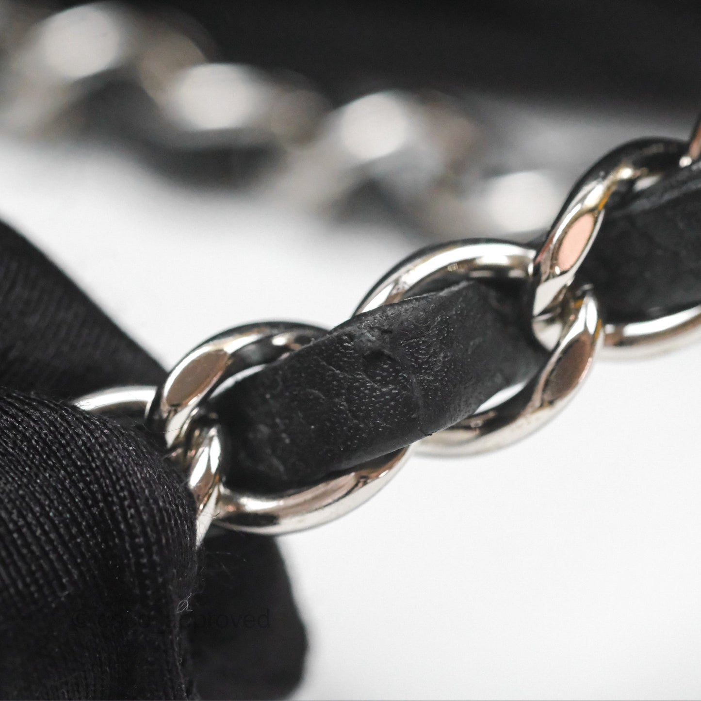 Chanel Chevron Flap Bag Black Caviar Silver Hardware