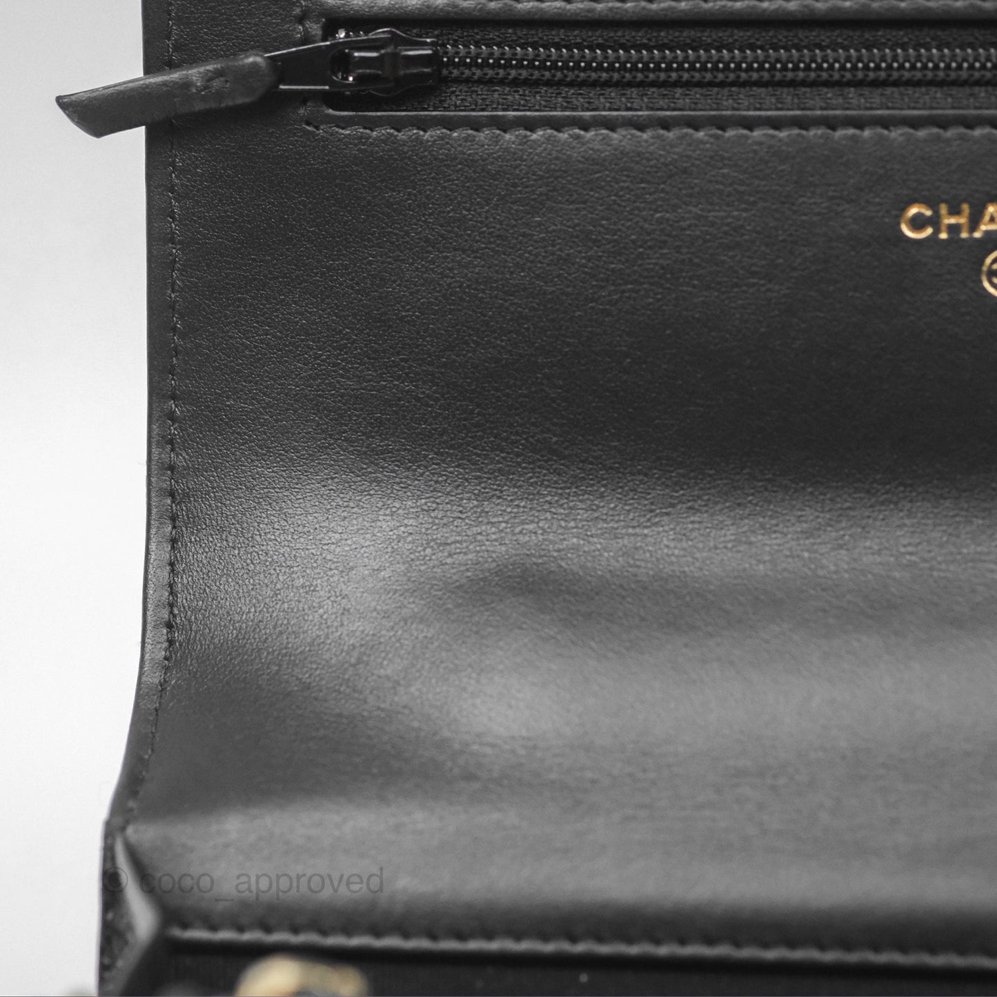 Chanel Top Handle Wallet On Chain WOC Black Caviar Gold Hardware 22S