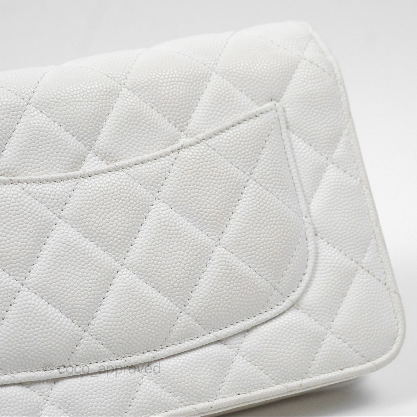 Chanel Quilted Classic Wallet on Chain WOC White Caviar Gold Hardware