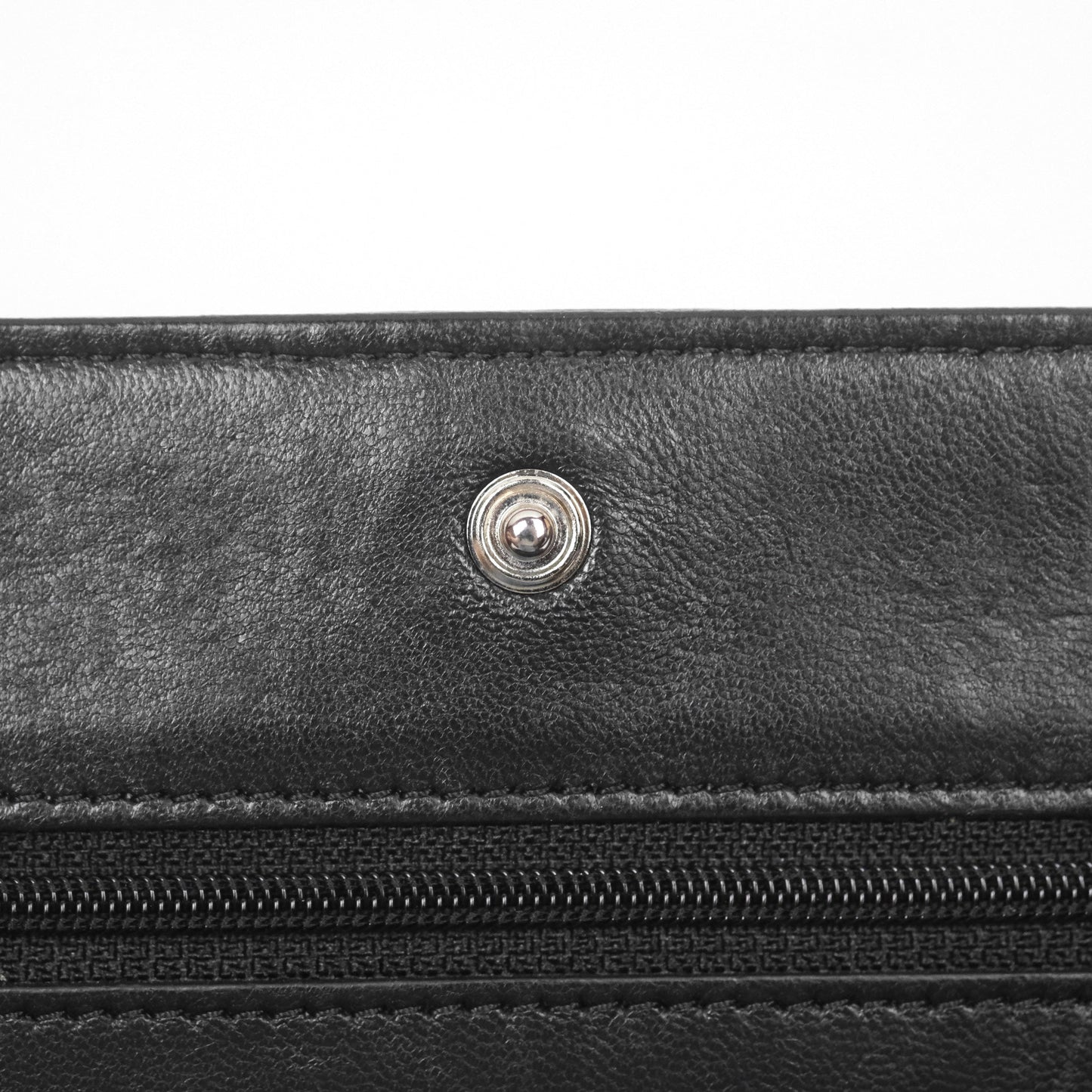 Chanel Camellia Embossed Wallet on Chain WOC Black Lambskin Silver Hardware