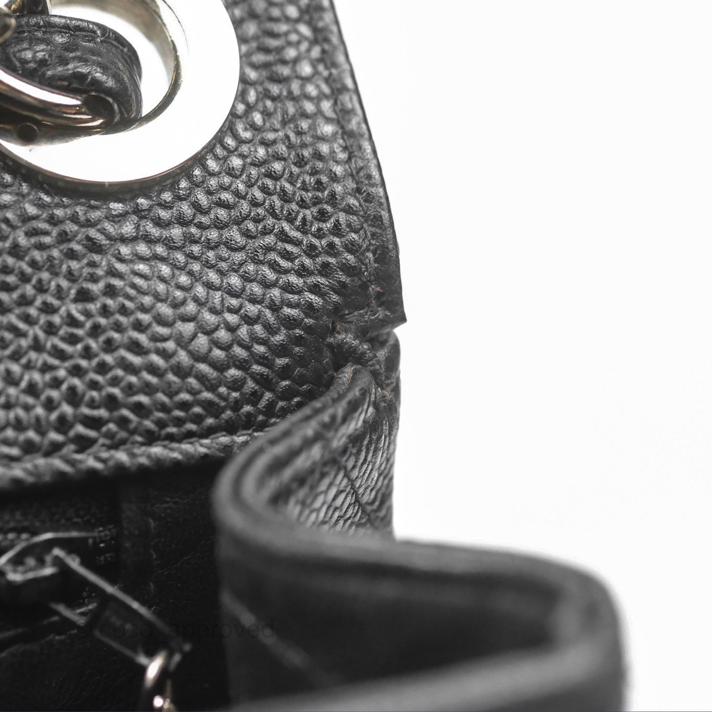 Chanel Classic Vintage Jumbo Single Flap Black Caviar Silver Hardware