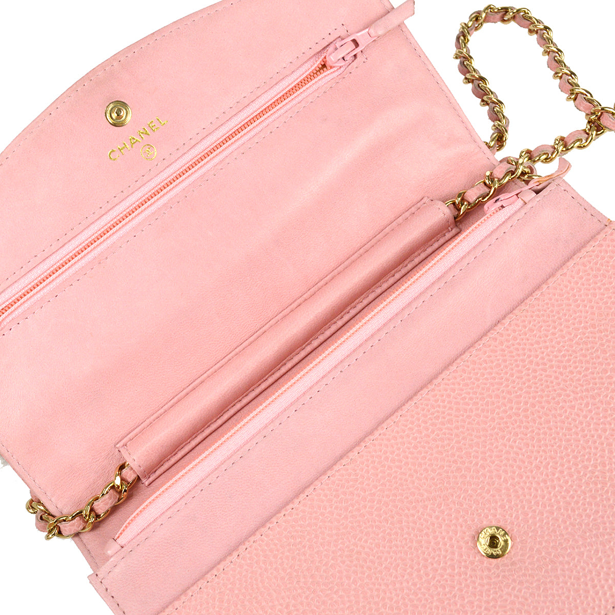 Luxury Chanel 2004-2005 Pink Caviar Timeless WOC Wallet on Chain
