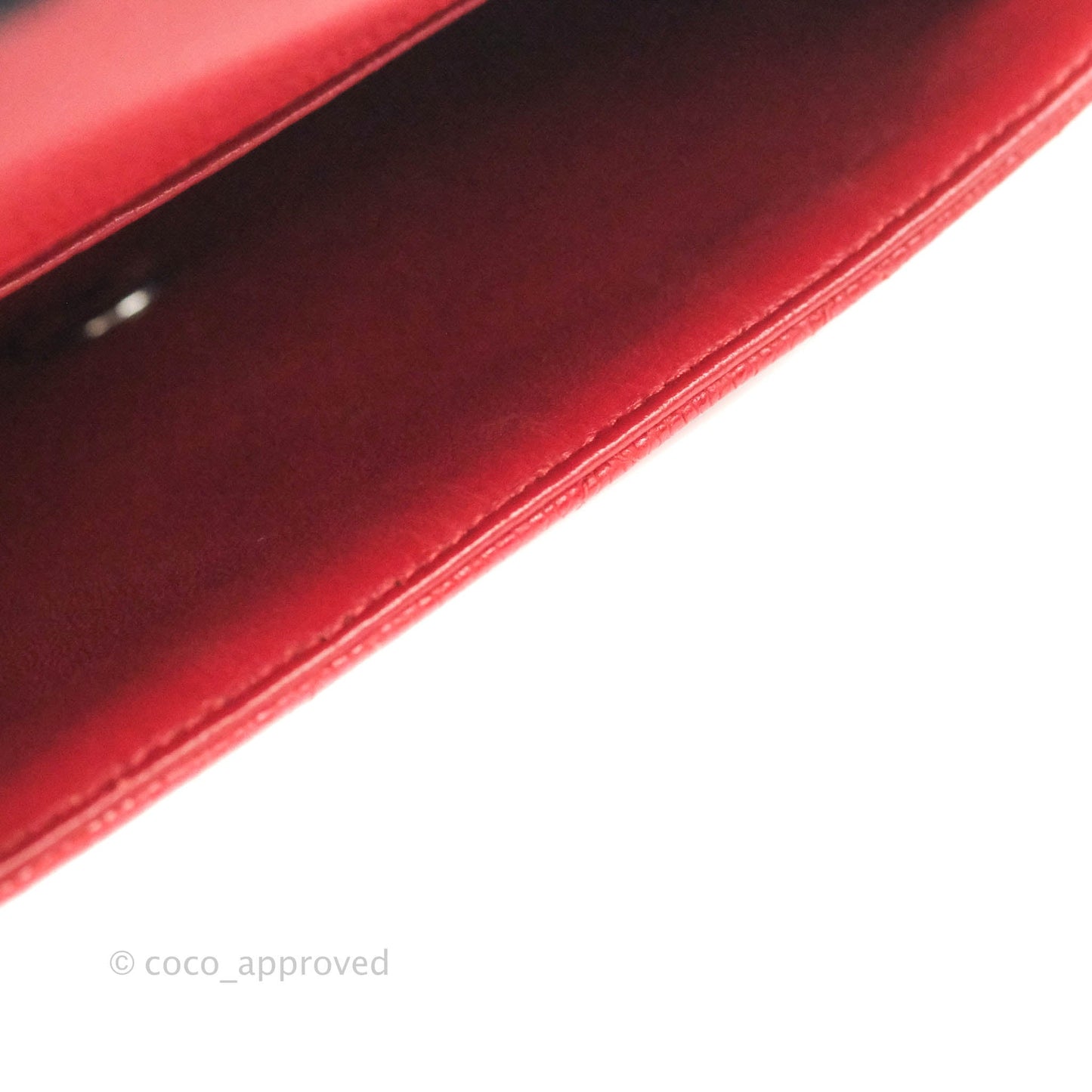 Chanel Quilted Mini Square Red Caviar Silver Hardware