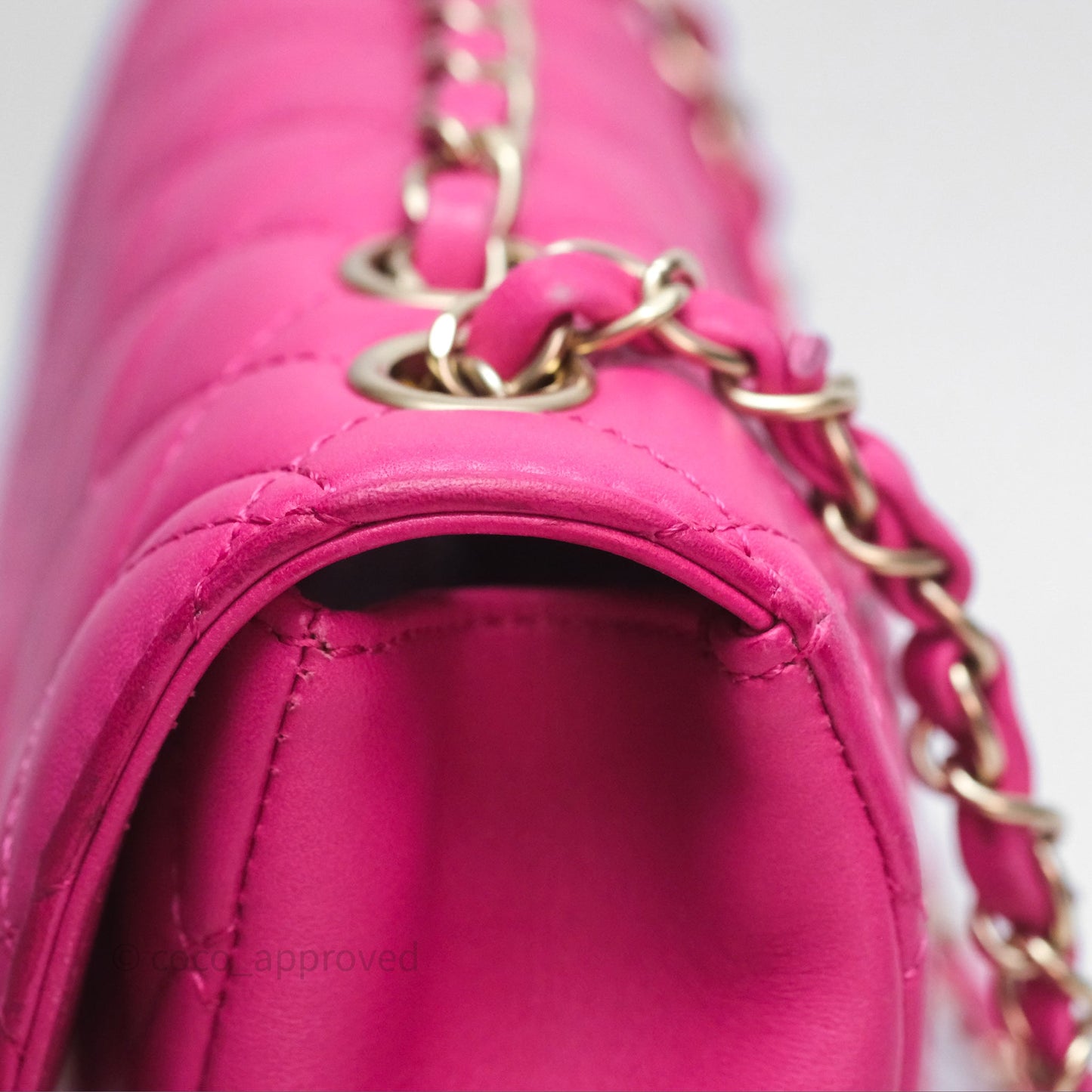 Chanel Quilted Mini Mademoiselle Chic Flap Dark Pink Lambskin Aged Gold Hardware