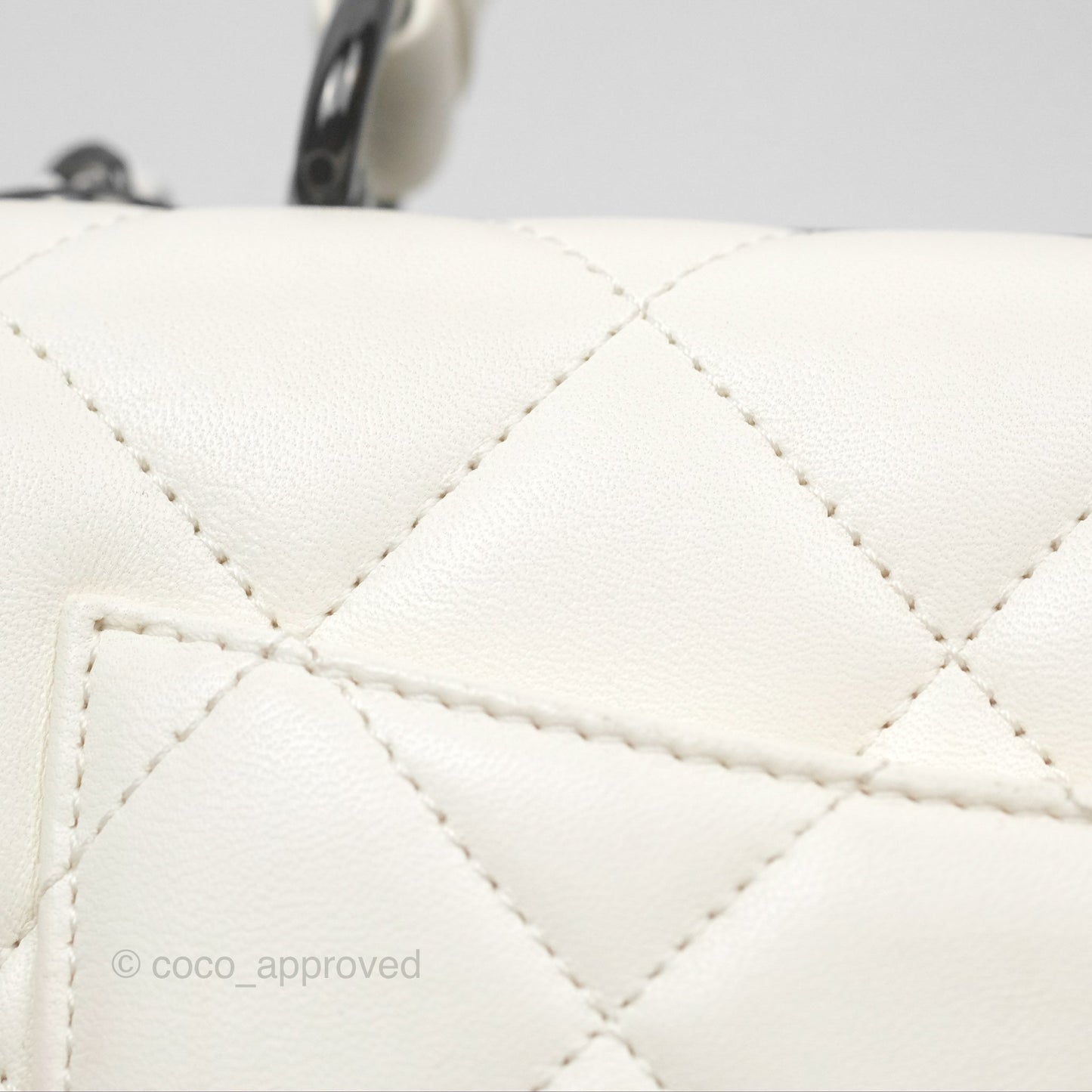 Chanel Trendy CC Small White Lambskin Black Hardware