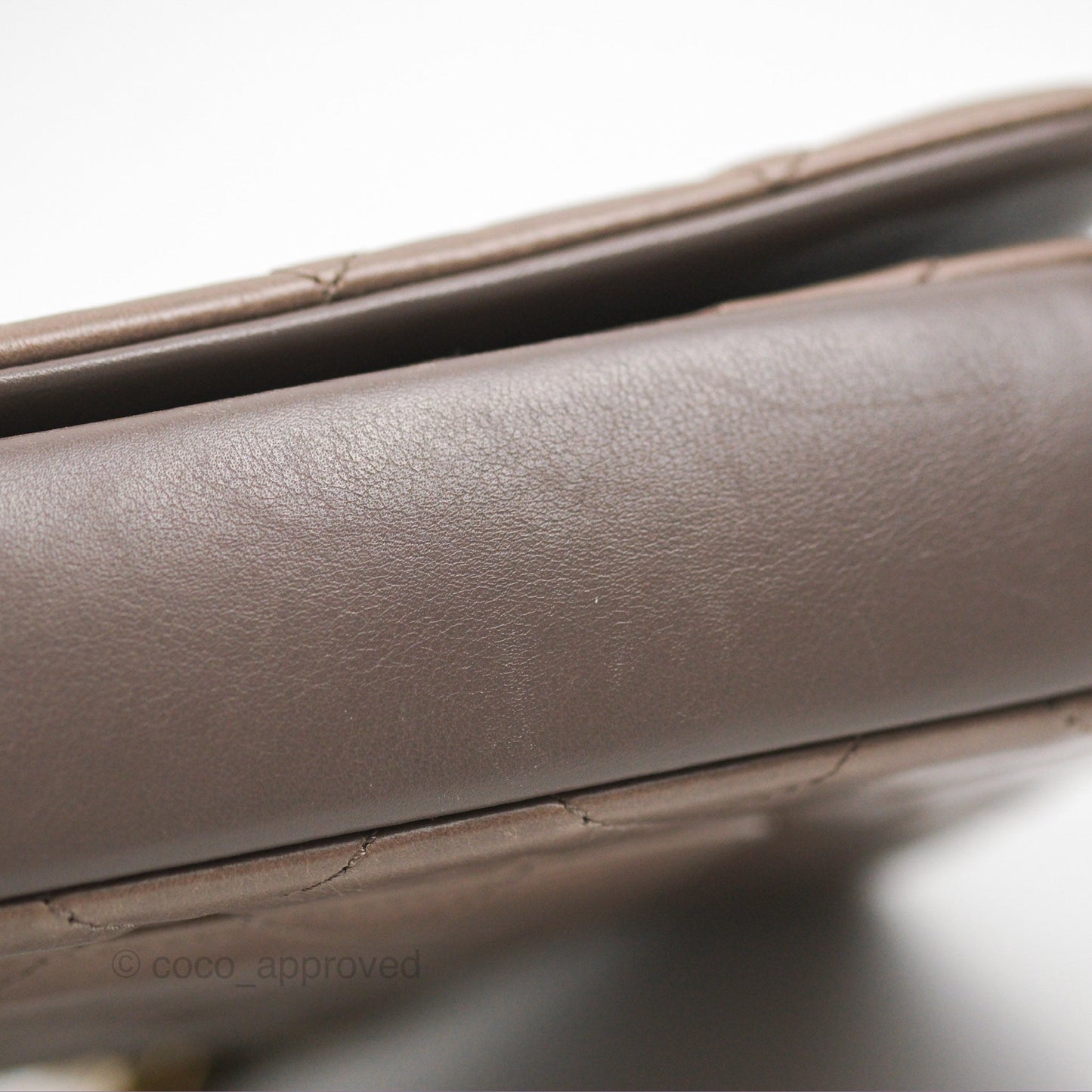 Chanel Gold Bar Single Flap Dark Grey Glazed Calfskin Gold Hardware