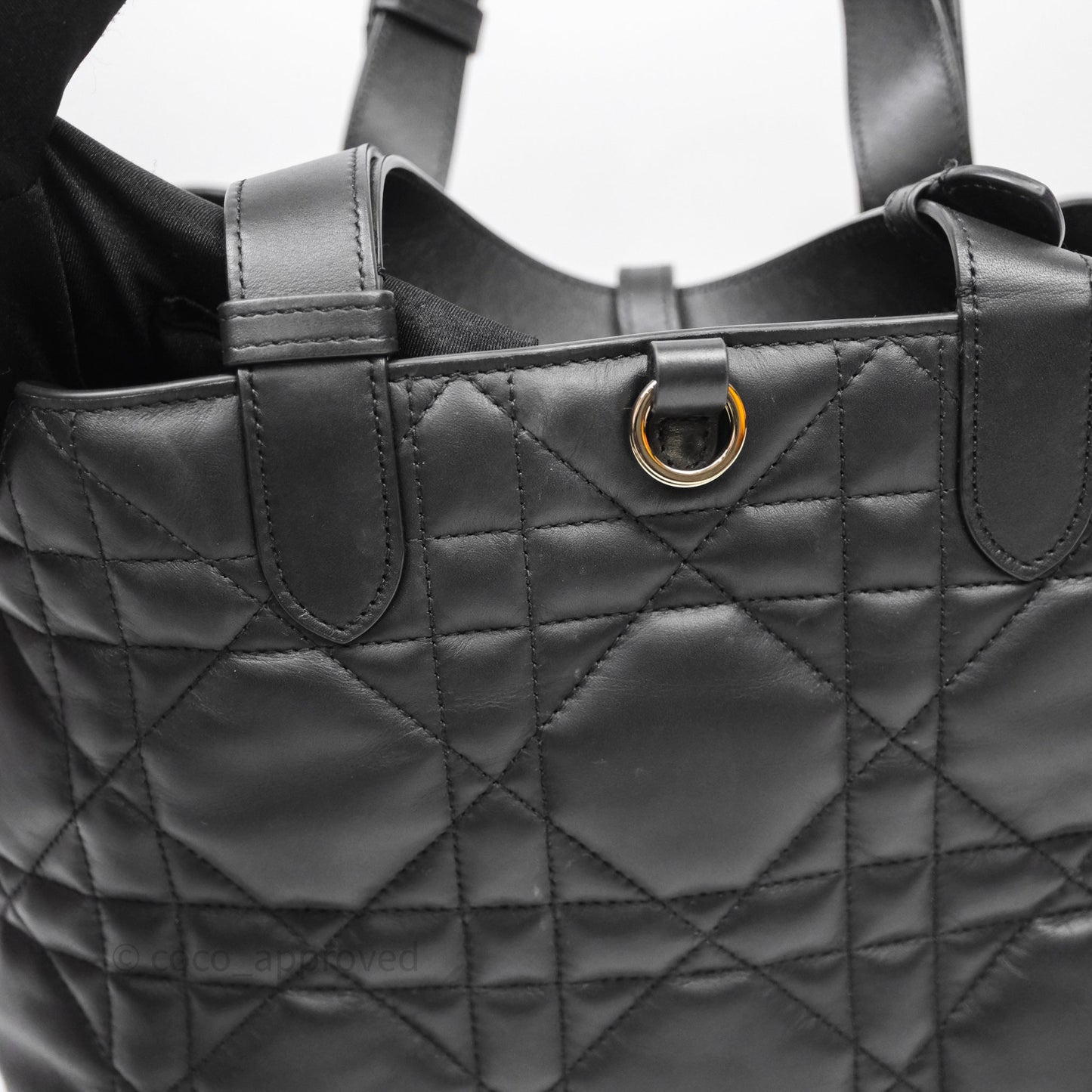 Christian Dior Medium Dior Toujours Bag Black Macrocannage Calfskin