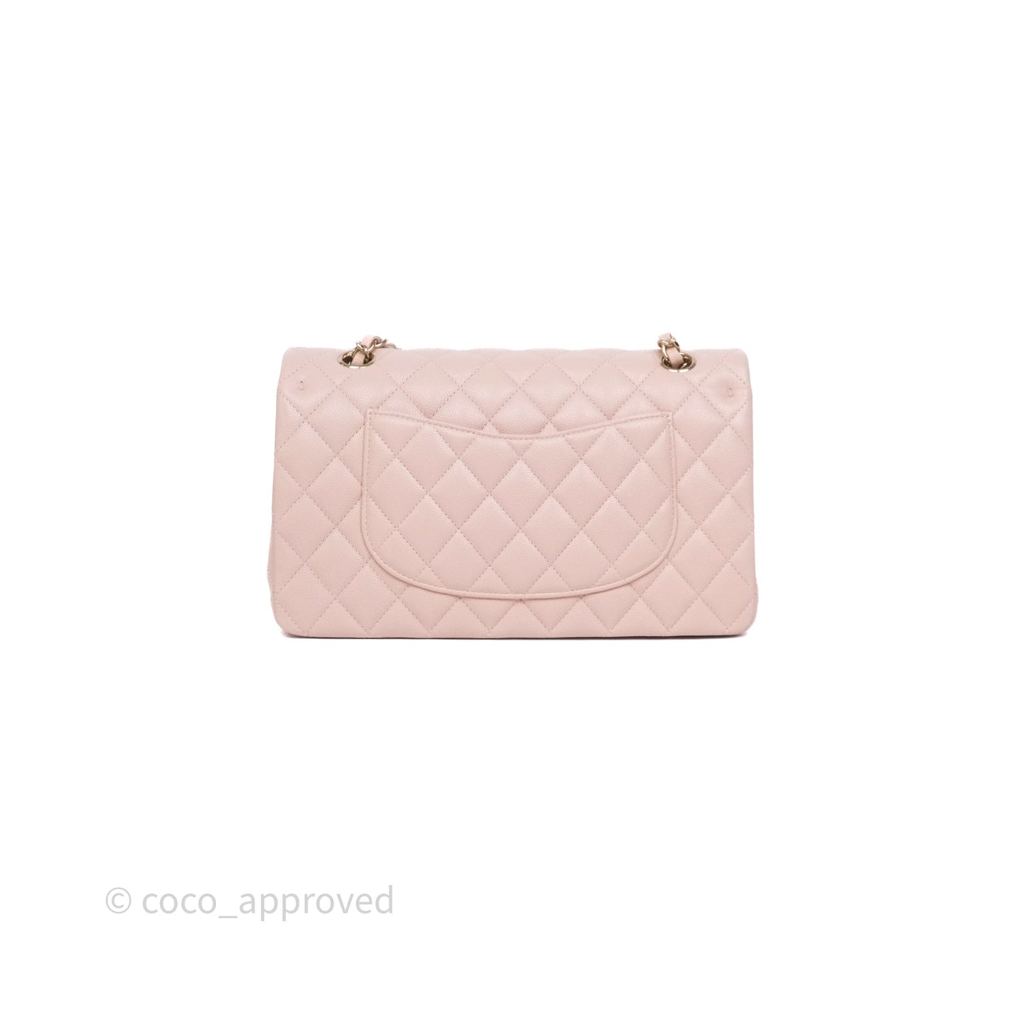 Chanel Classic M/L Medium Flap Quilted Pink Caviar Gold Hardware