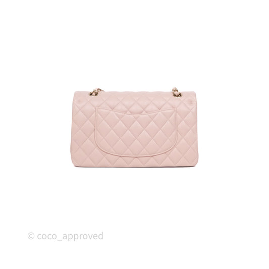 Chanel Classic M/L Medium Flap Quilted Pink Caviar Gold Hardware
