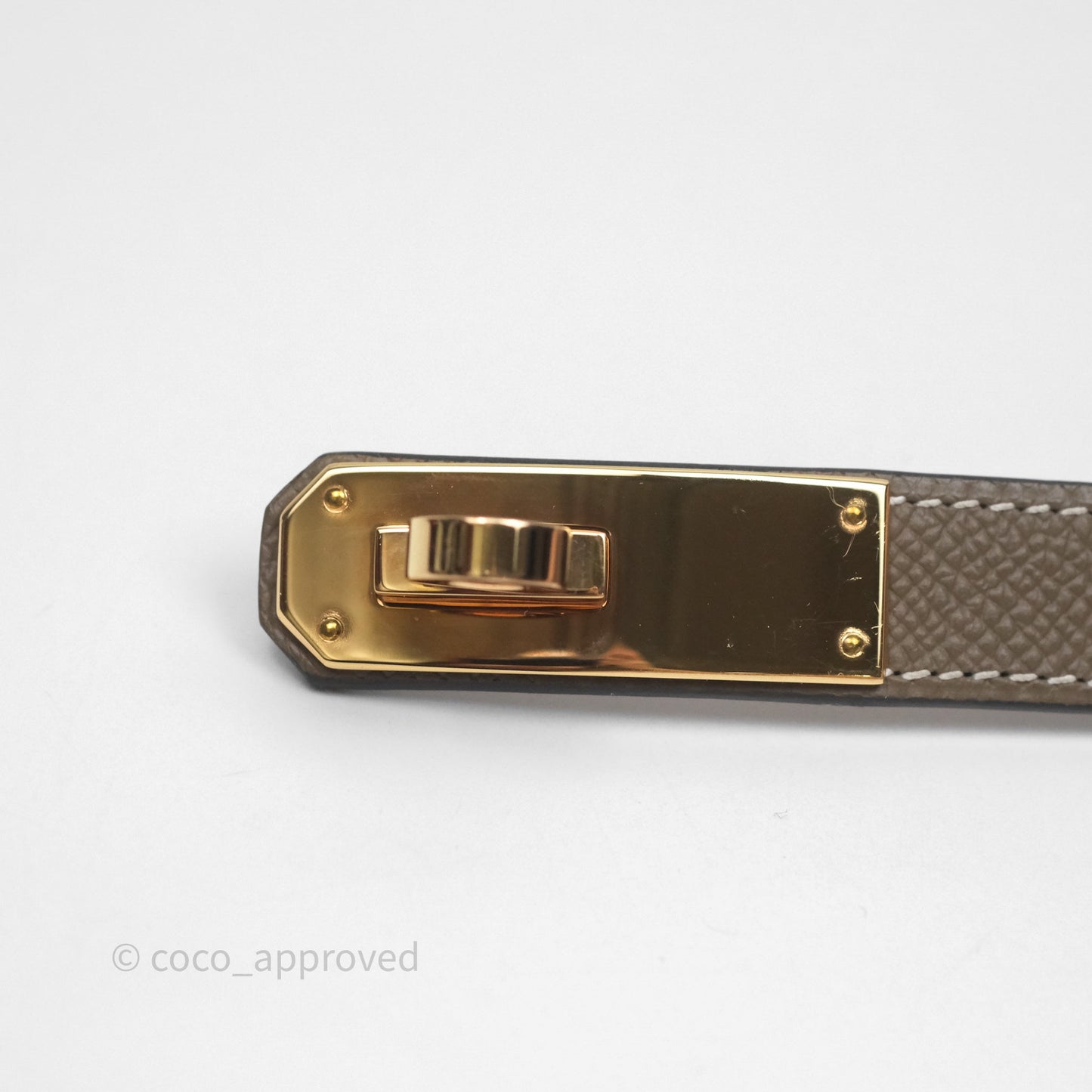 Hermès Kelly Buckle Belt Etoupe Epsom Rose Gold Hardware
