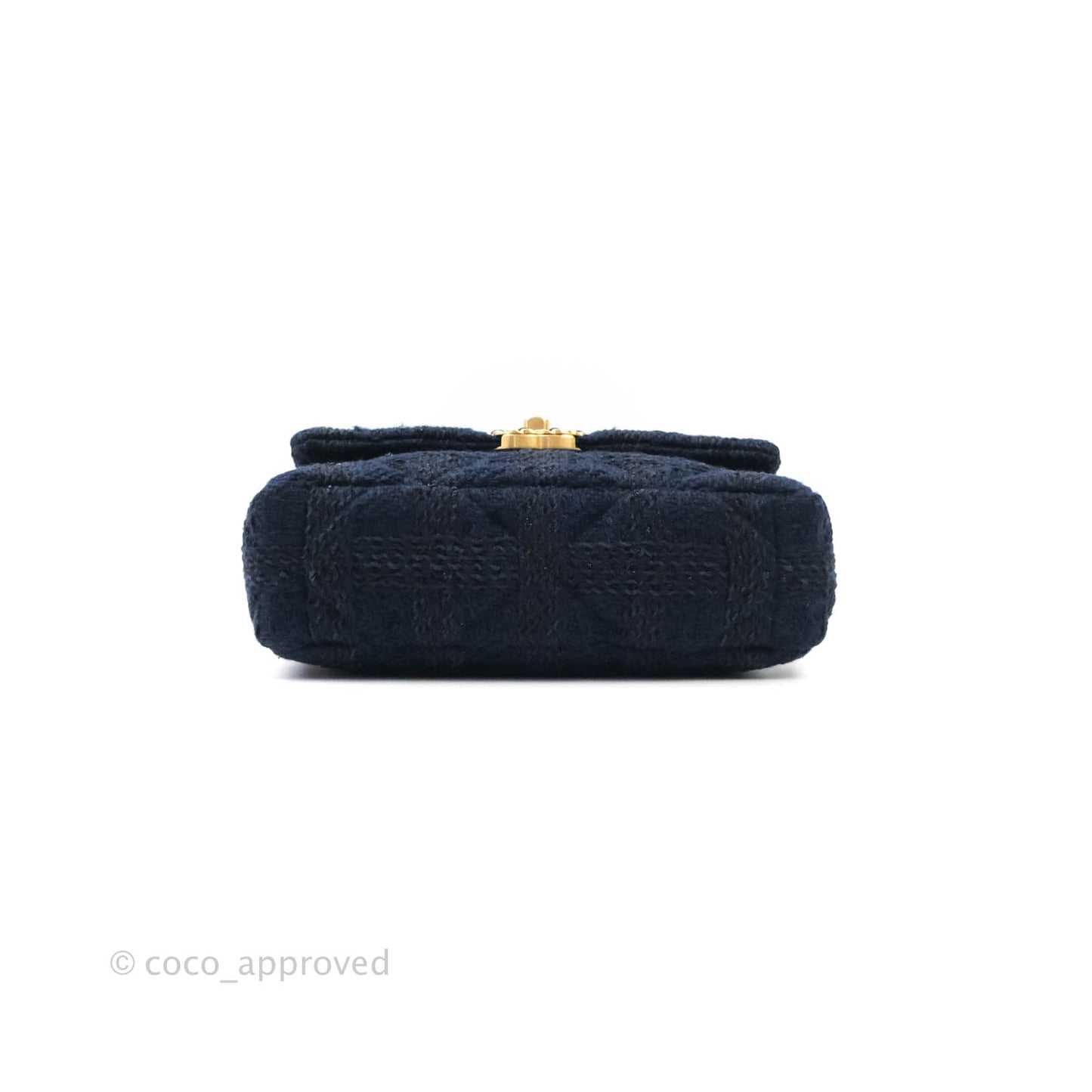 Chanel 19 Small Tweed Navy Mixed Hardware