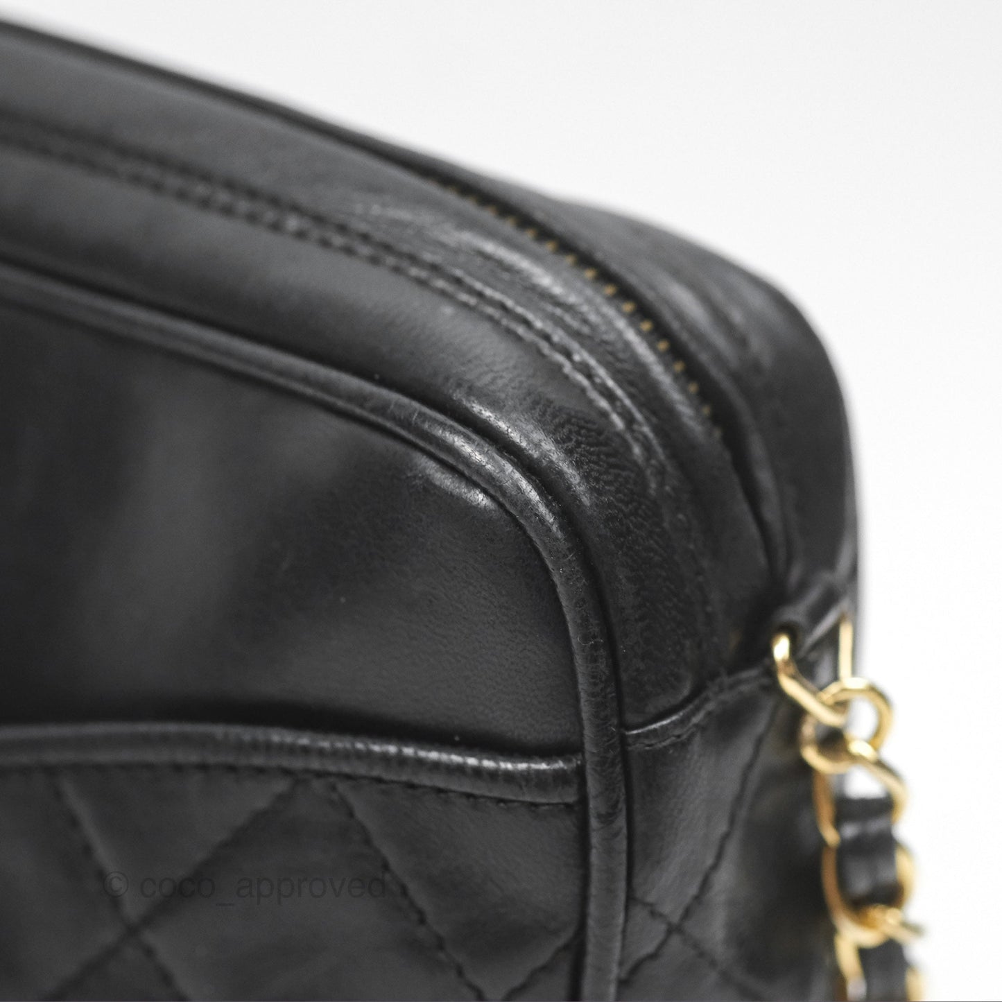 Chanel Vintage Camera Bag Black Lambskin Gold Hardware