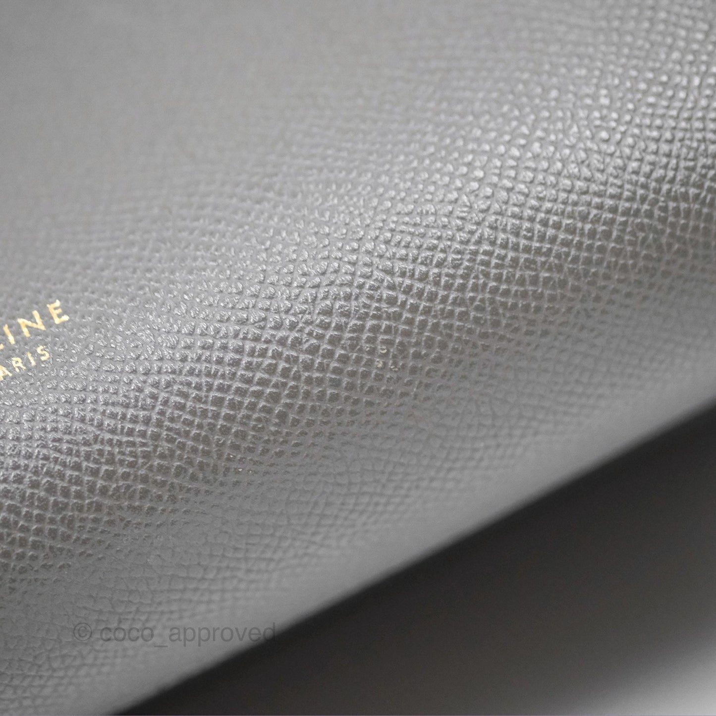 Celine Micro Belt Bag Grey Grained Calfskin Gold Hardware