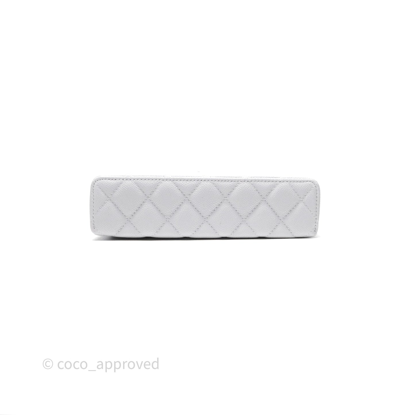 Chanel Top Handle Long Vanity with Chain Light Grey Caviar Gold Hardware