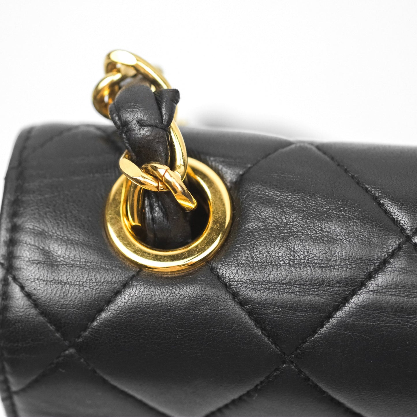 Chanel Vintage Flap Bag Black Lambskin 24K Gold Hardware