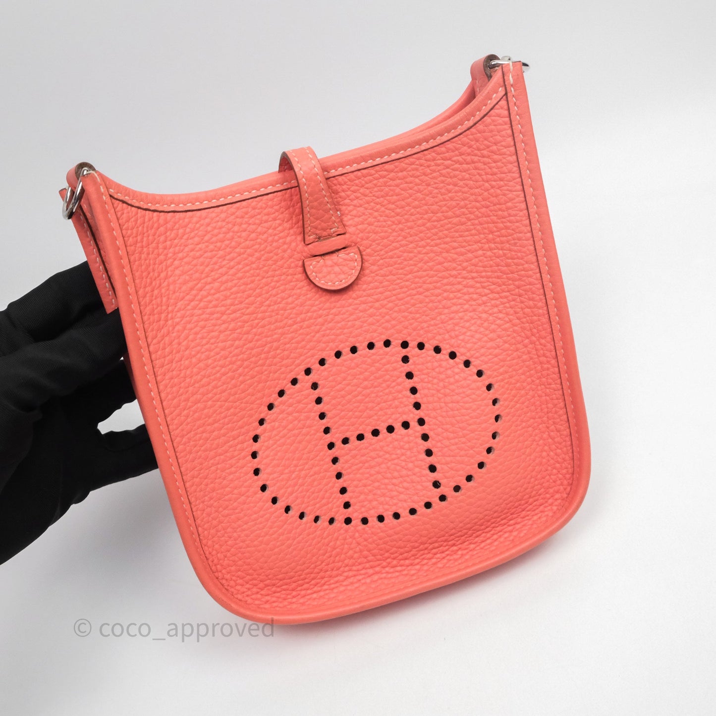 Hermès Mini Evelyne 16 Crevette L5 Clemence Palladium Hardware