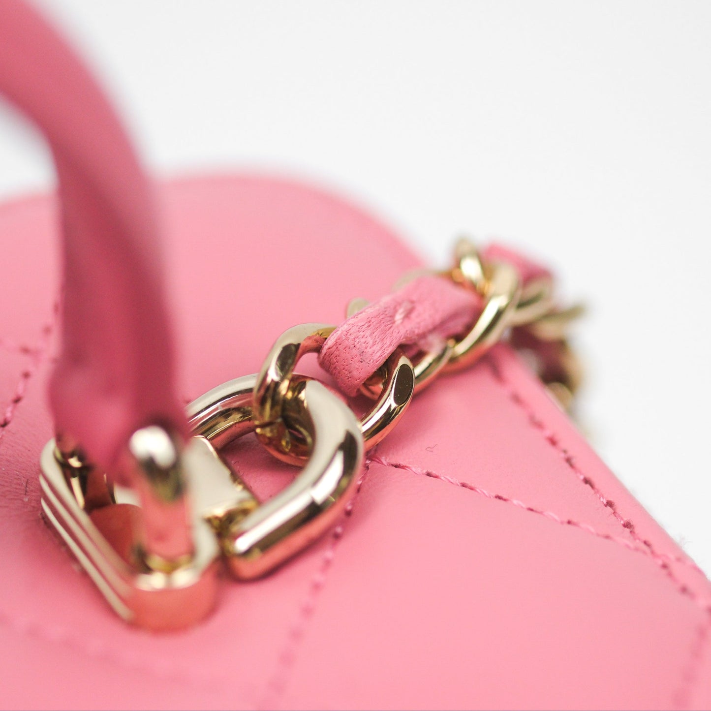 Chanel Vanity Rectangular Top Handle Pink Lambskin Gold Hardware