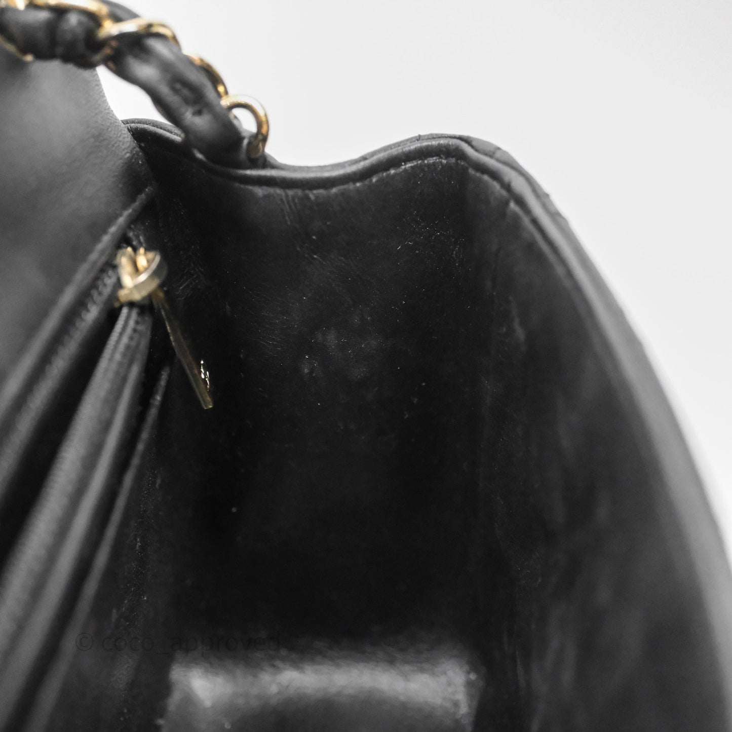 Chanel Mini Square Quilted Black Lambskin Gold Hardware